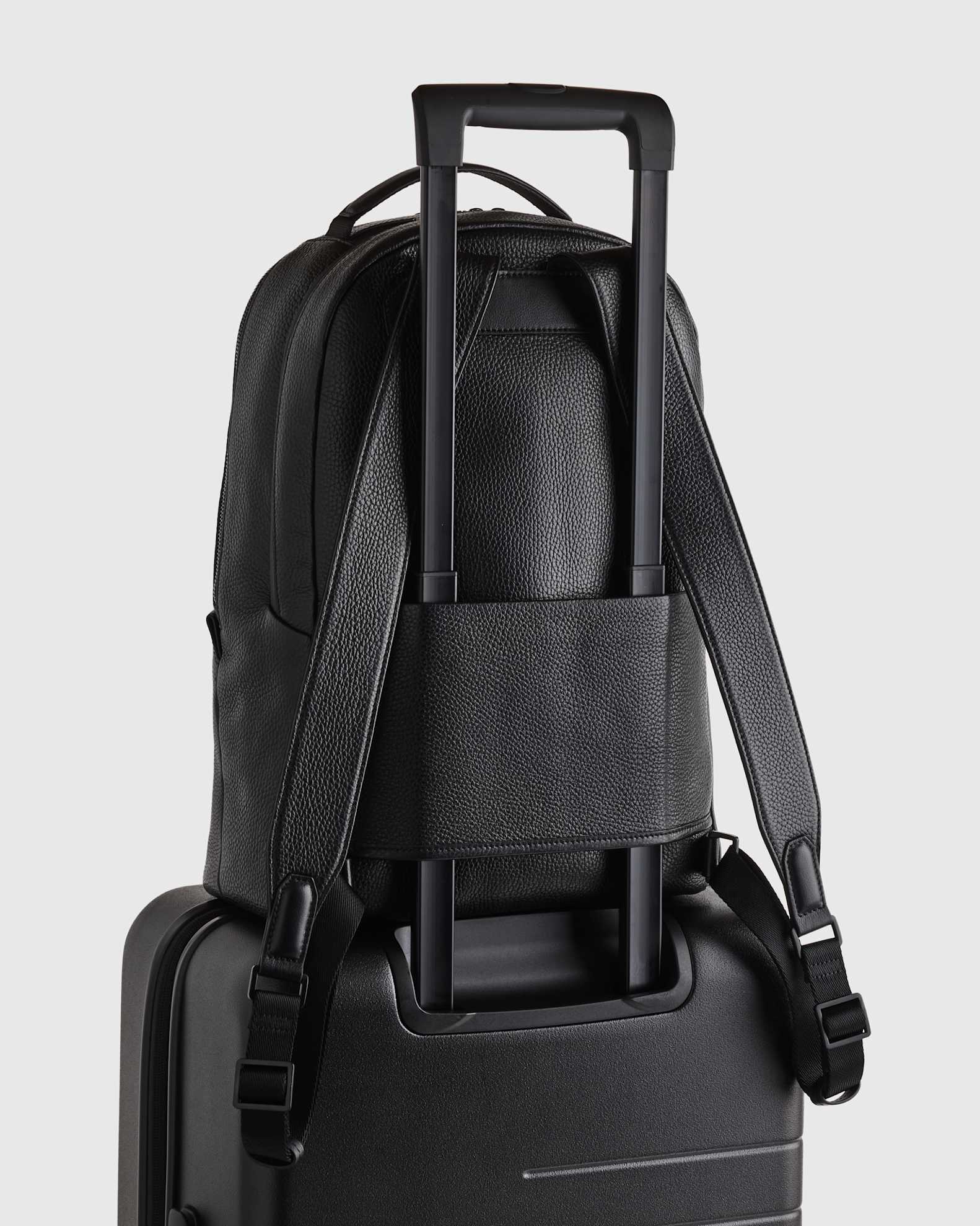 black leather travel backpack Targus 17" Voyager EXP The Parker Backpack is built for wherever the day takes you Excursion Italian Leather Laptop Backpack