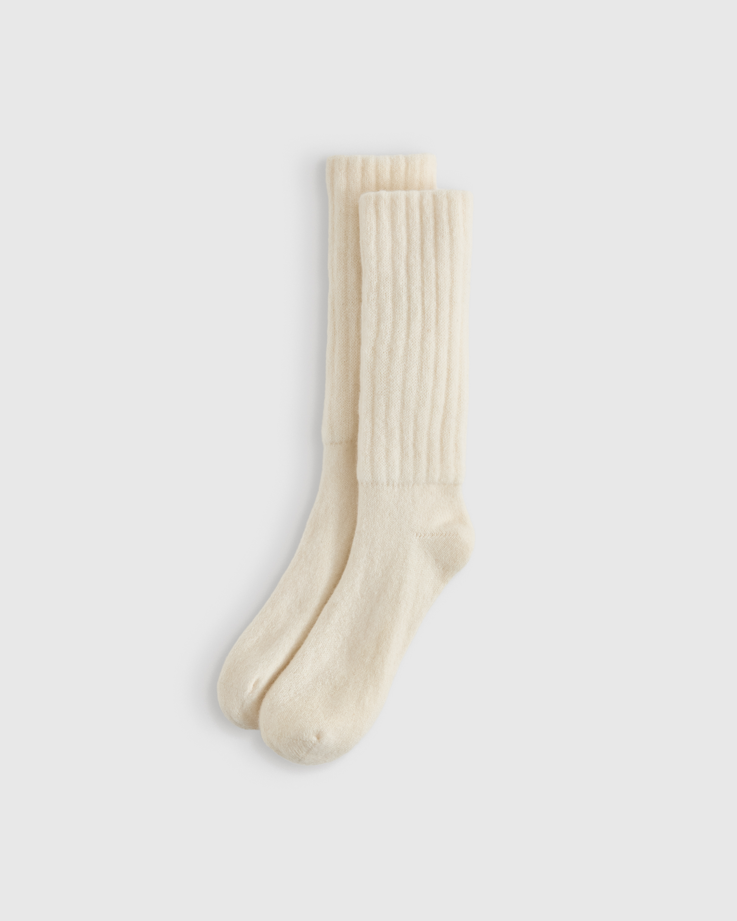 Ivory Mongolian Cashmere Slouch Sock