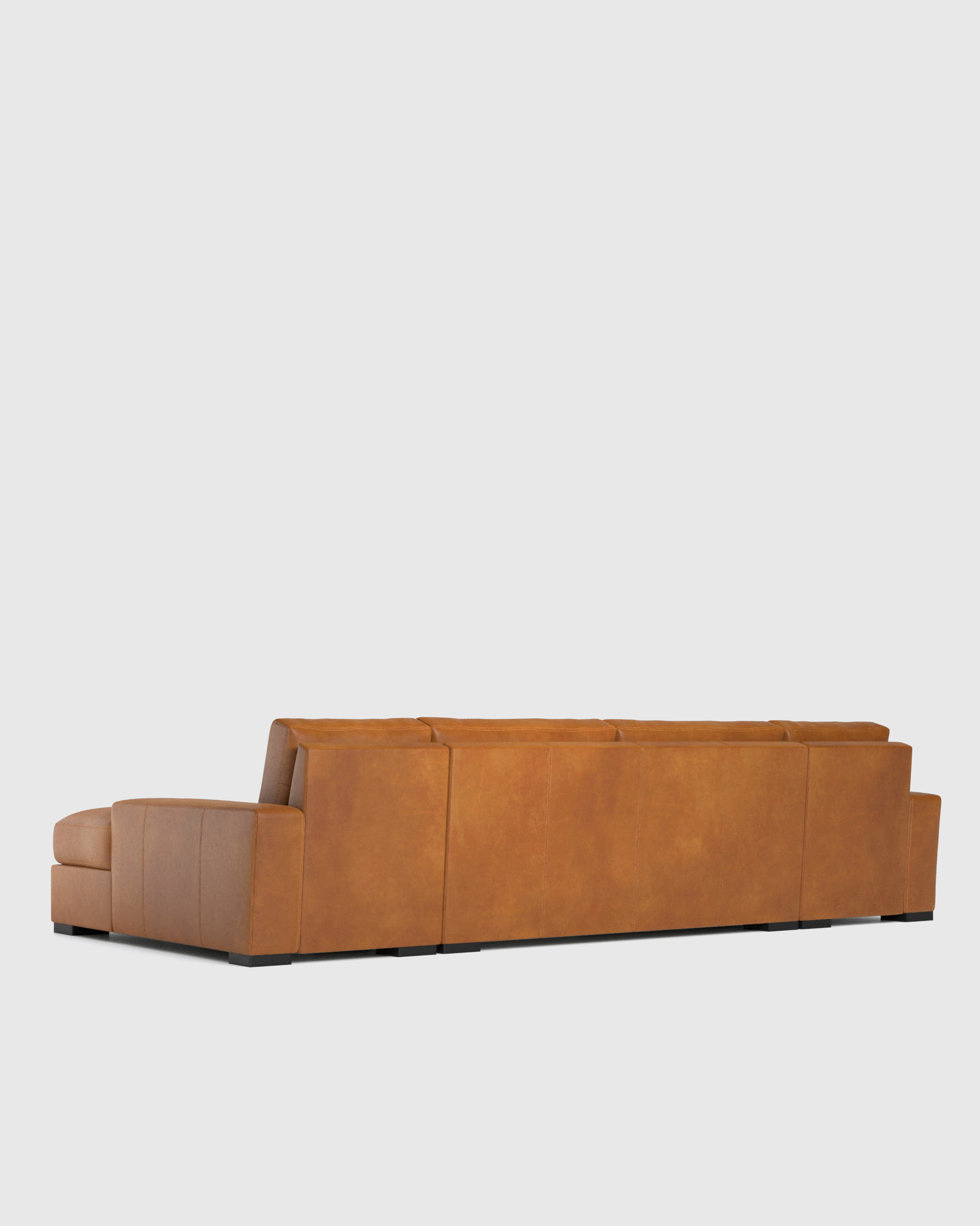 Stillman- Leather 134 U Sectional Auburn Back angle Deep Seat