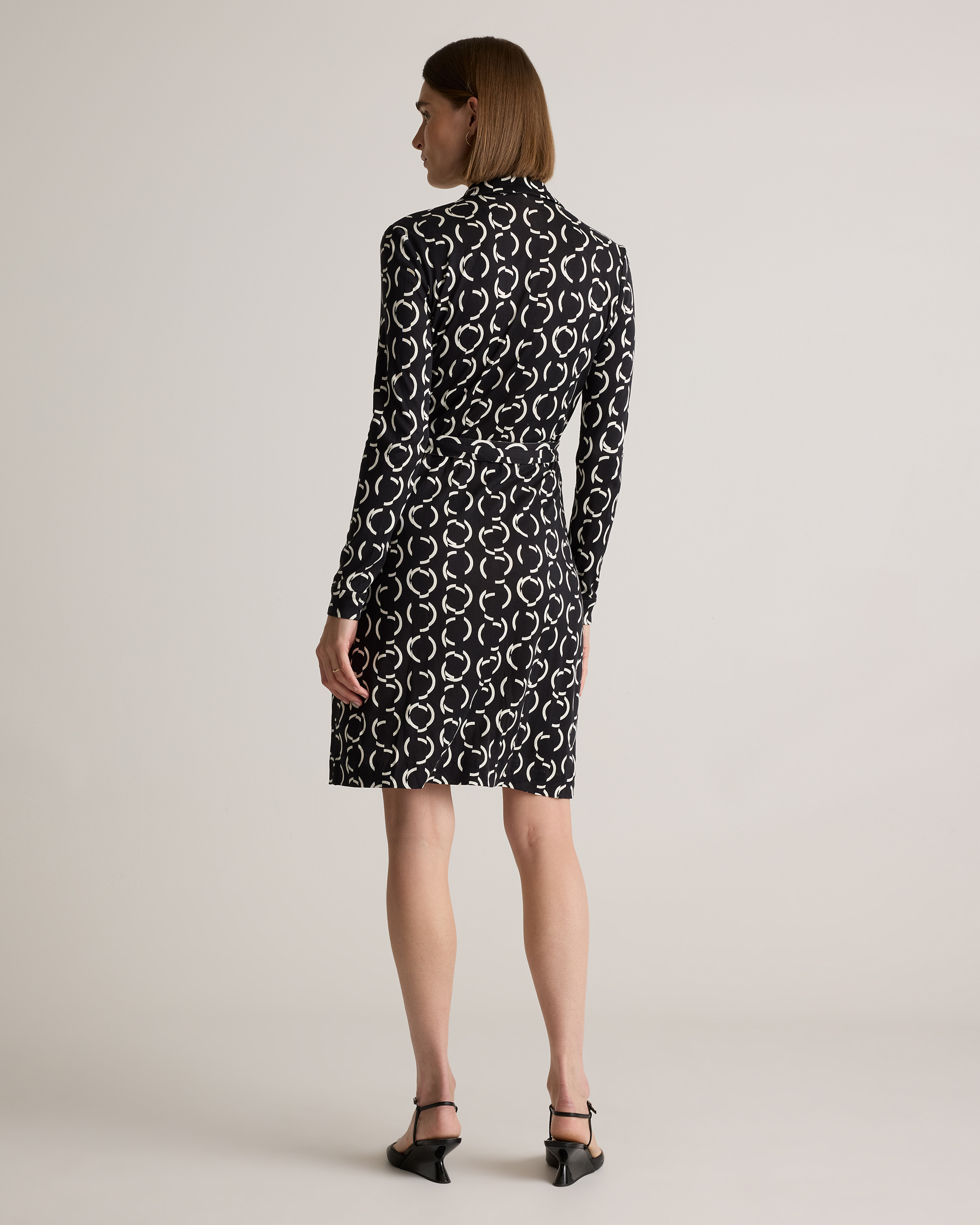 jersey long sleeve wrap dress 100% Silk Mini in Circular Contrast PublishMonth: 05-2026