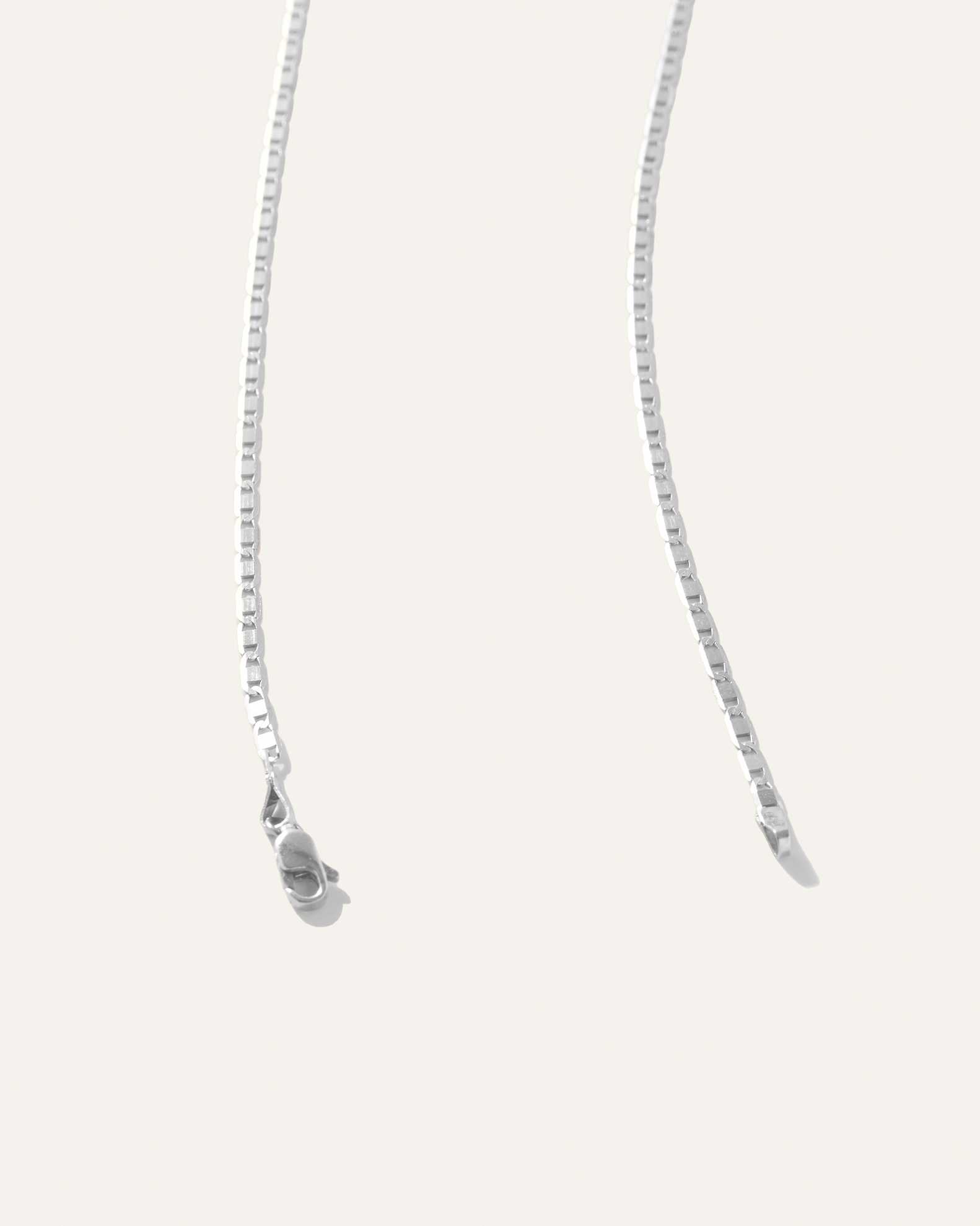 Silver Bold Herringbone Chain Necklace