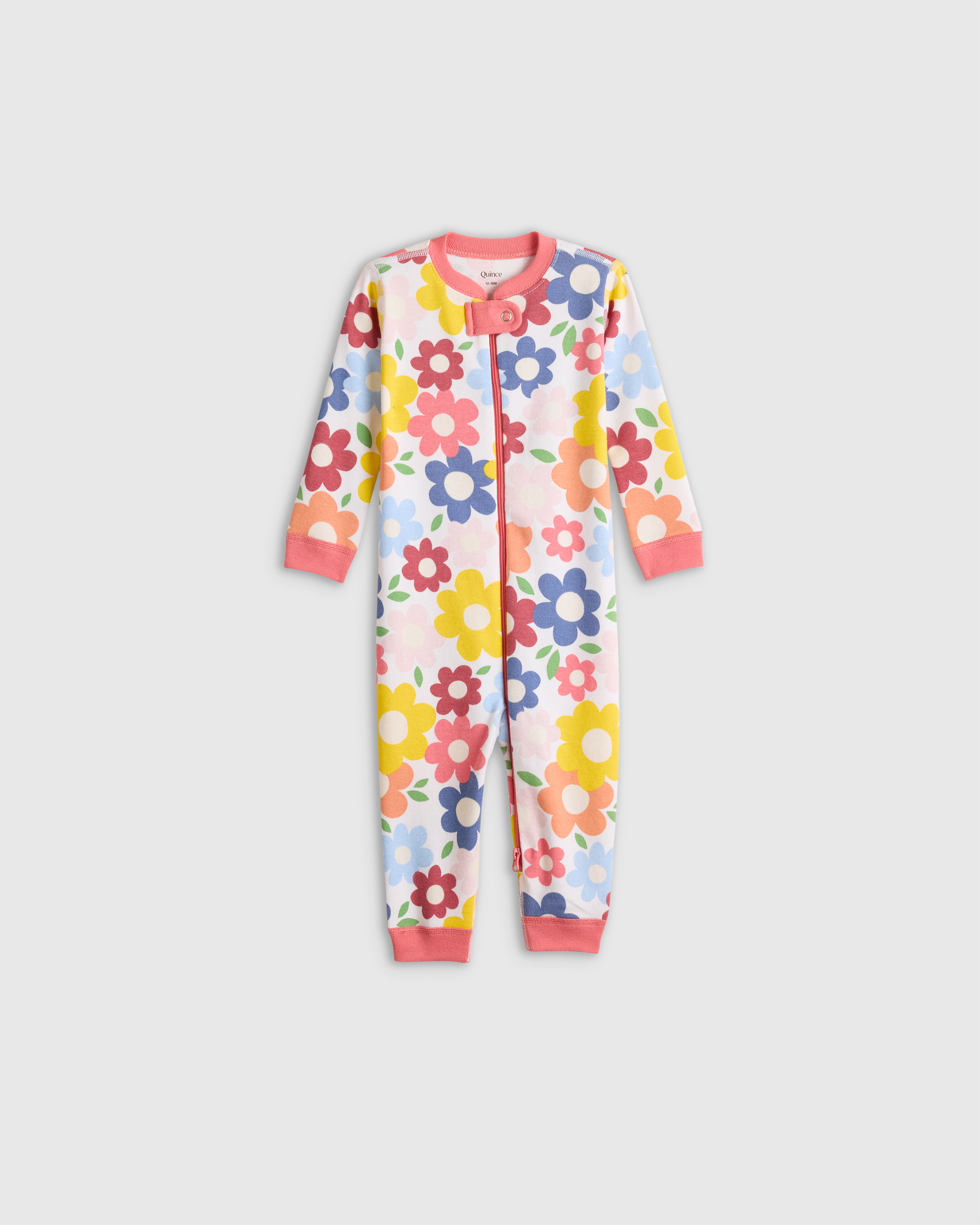 Pop Floral 100% Organic Cotton One Piece Pajama