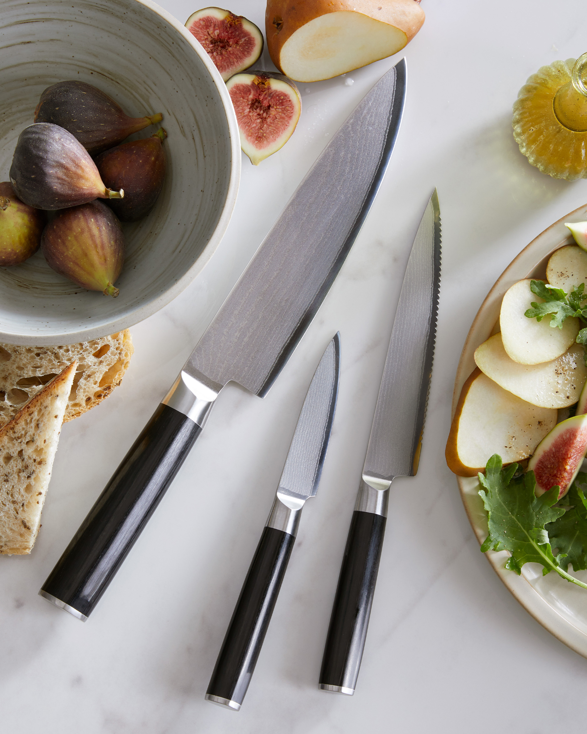 Essential Japanese Damascus Steel Knife Set - Thumbnail 5