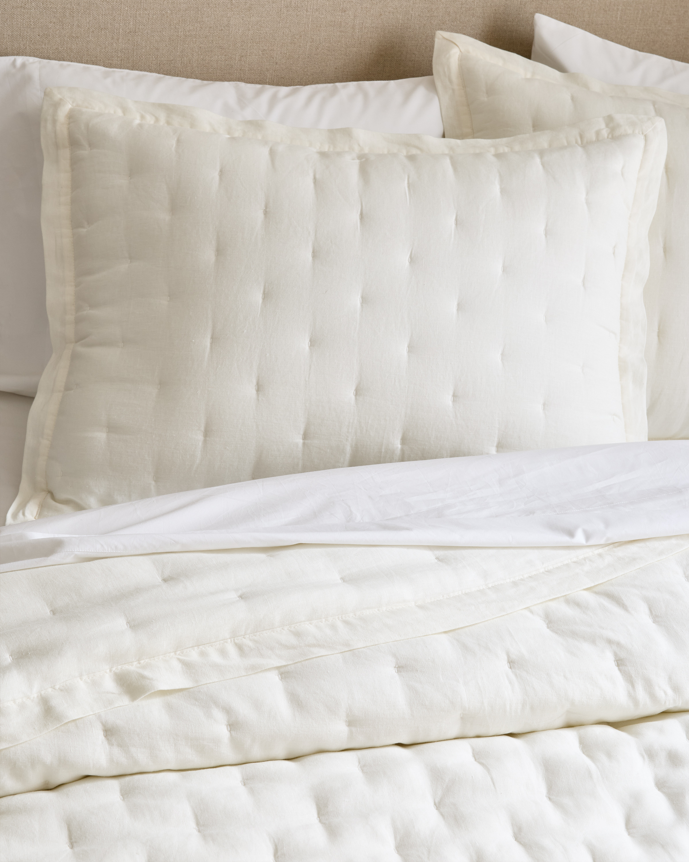 Ivory European Linen Dream Sham Set