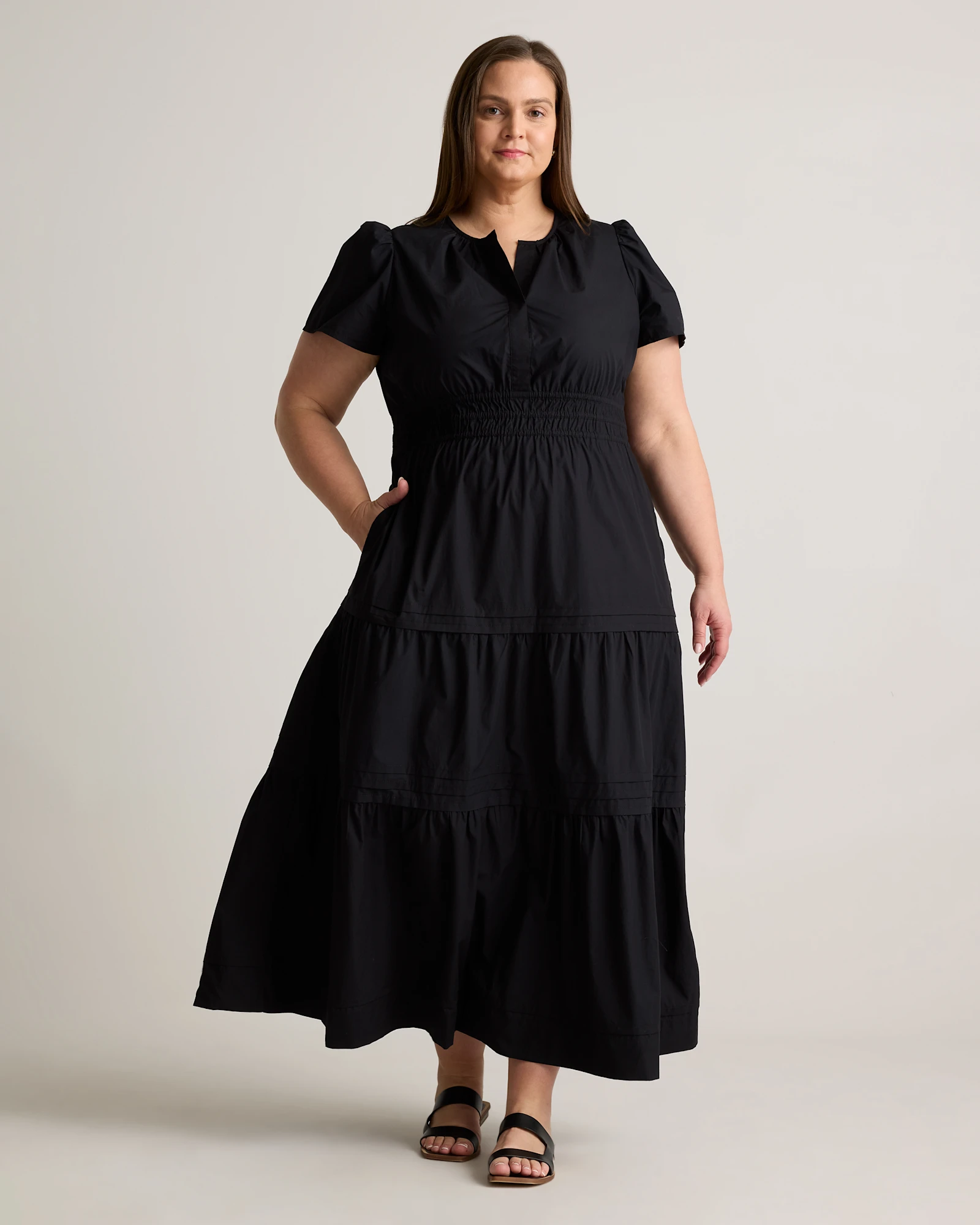 100% Organic Cotton Tiered Maxi Dress - Plus Size