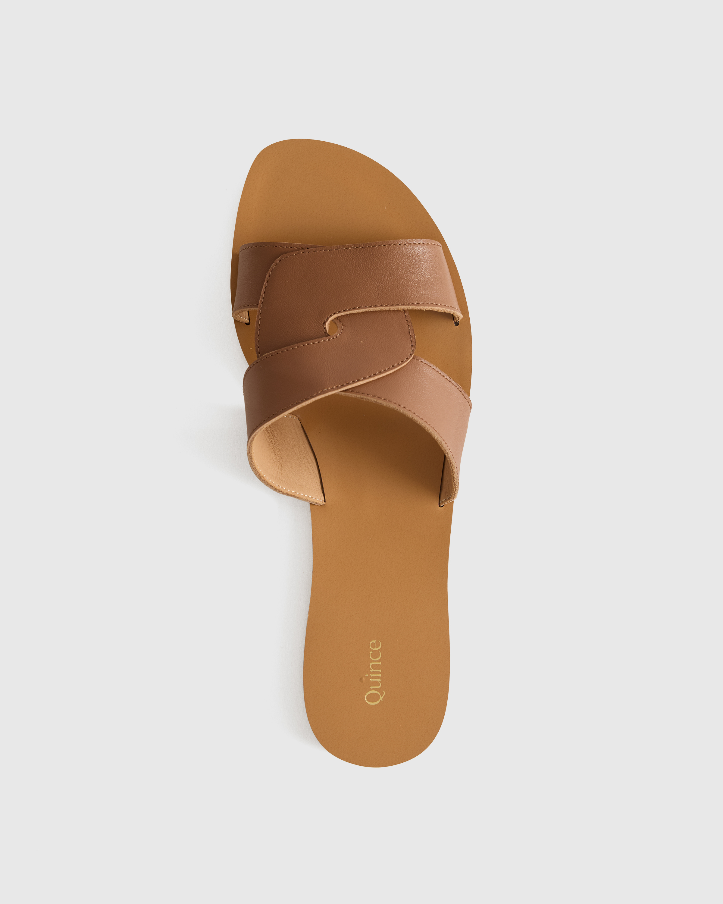 Italian Leather Cutout Slide Sandal
