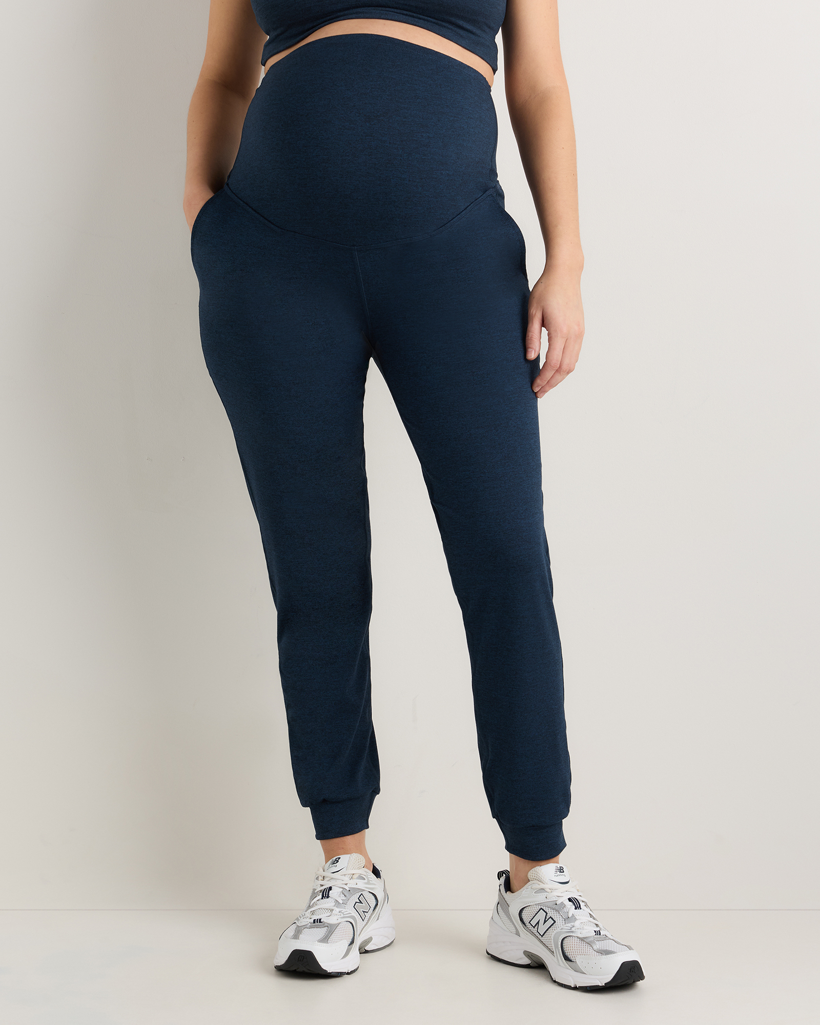 Heather Navy Ultra-Soft Maternity Joggers