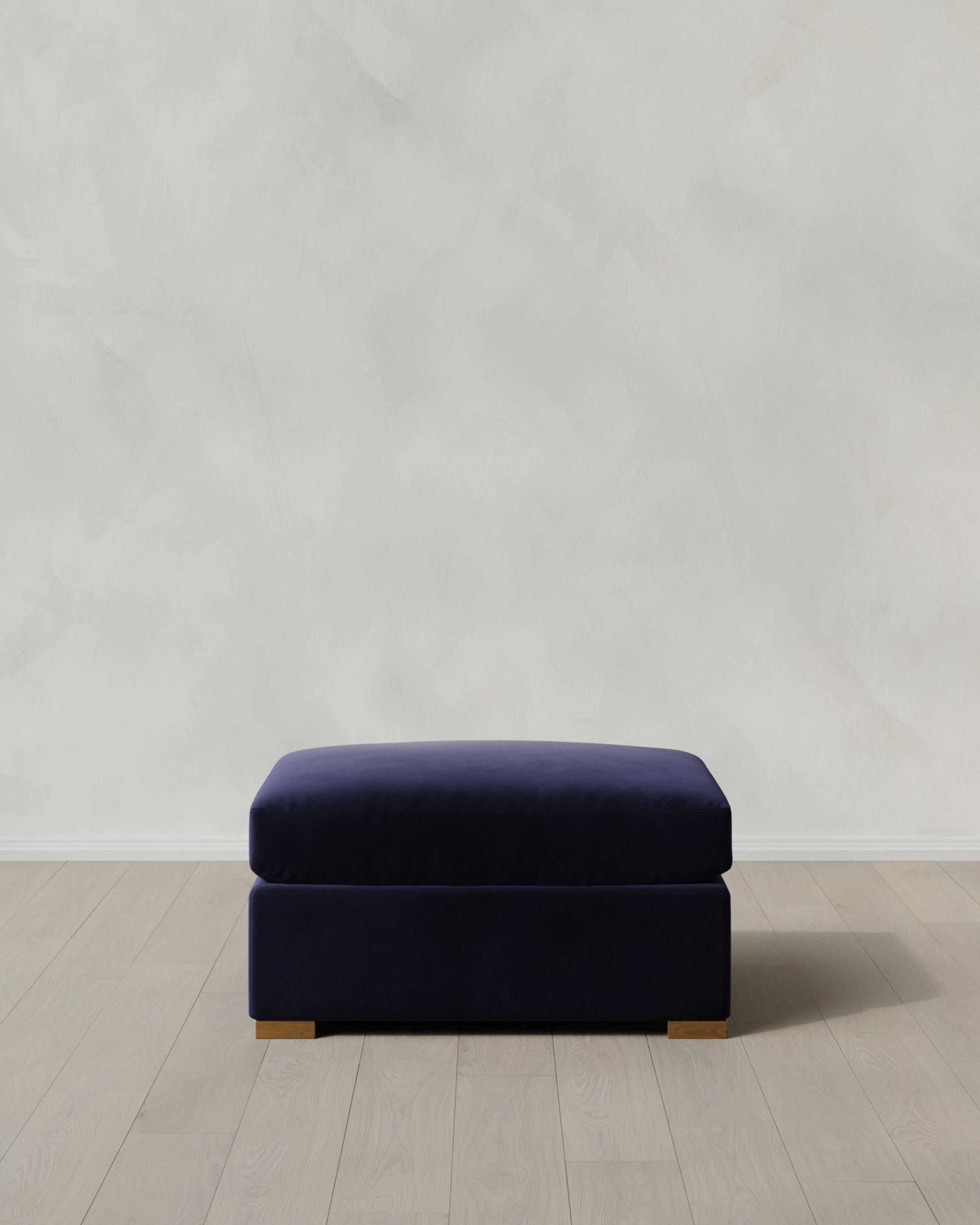 Midnight Hollis Slope Arm Ottoman in Performance Velvet