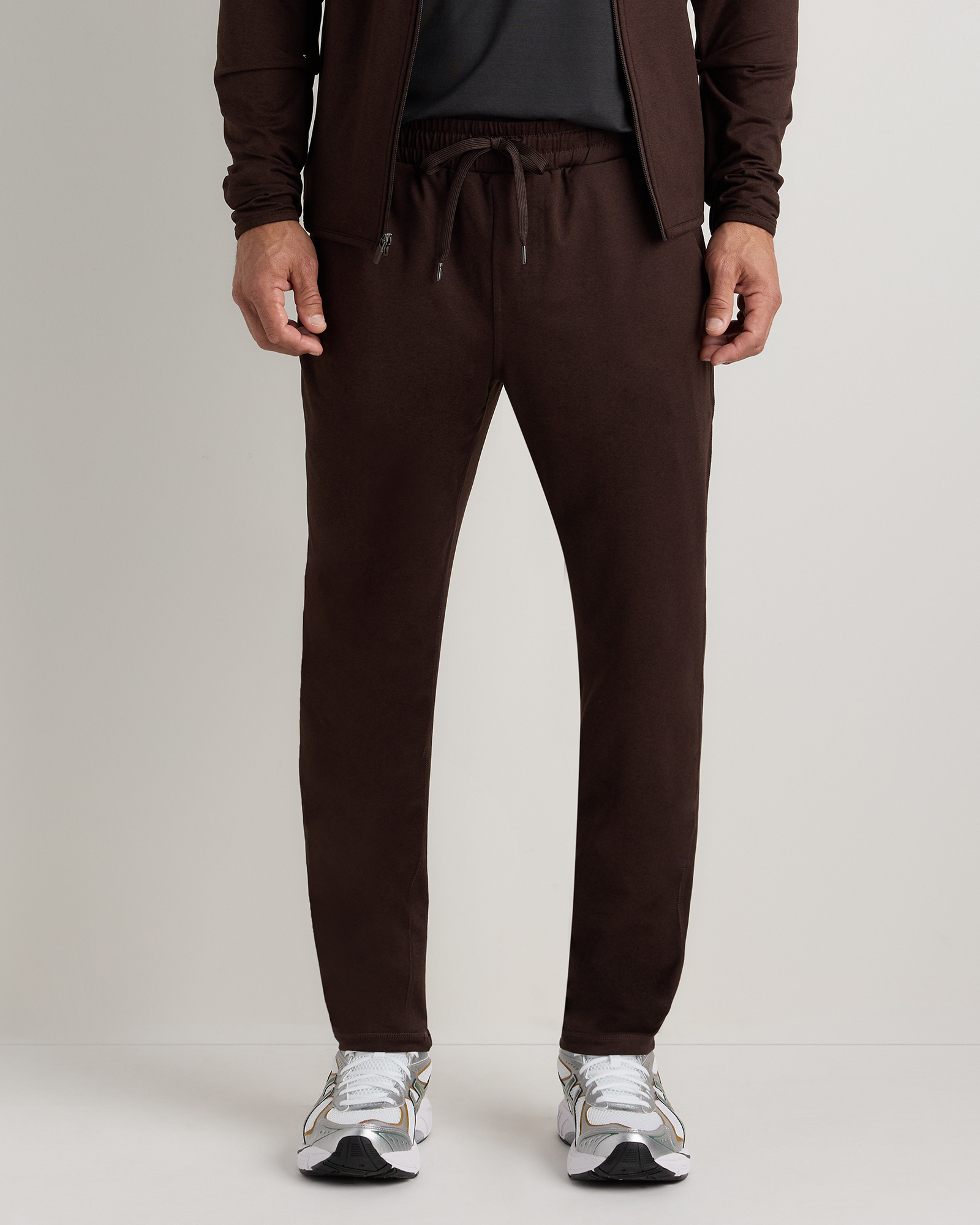Heather Coffee Bean Brown Flowknit Performance Pants