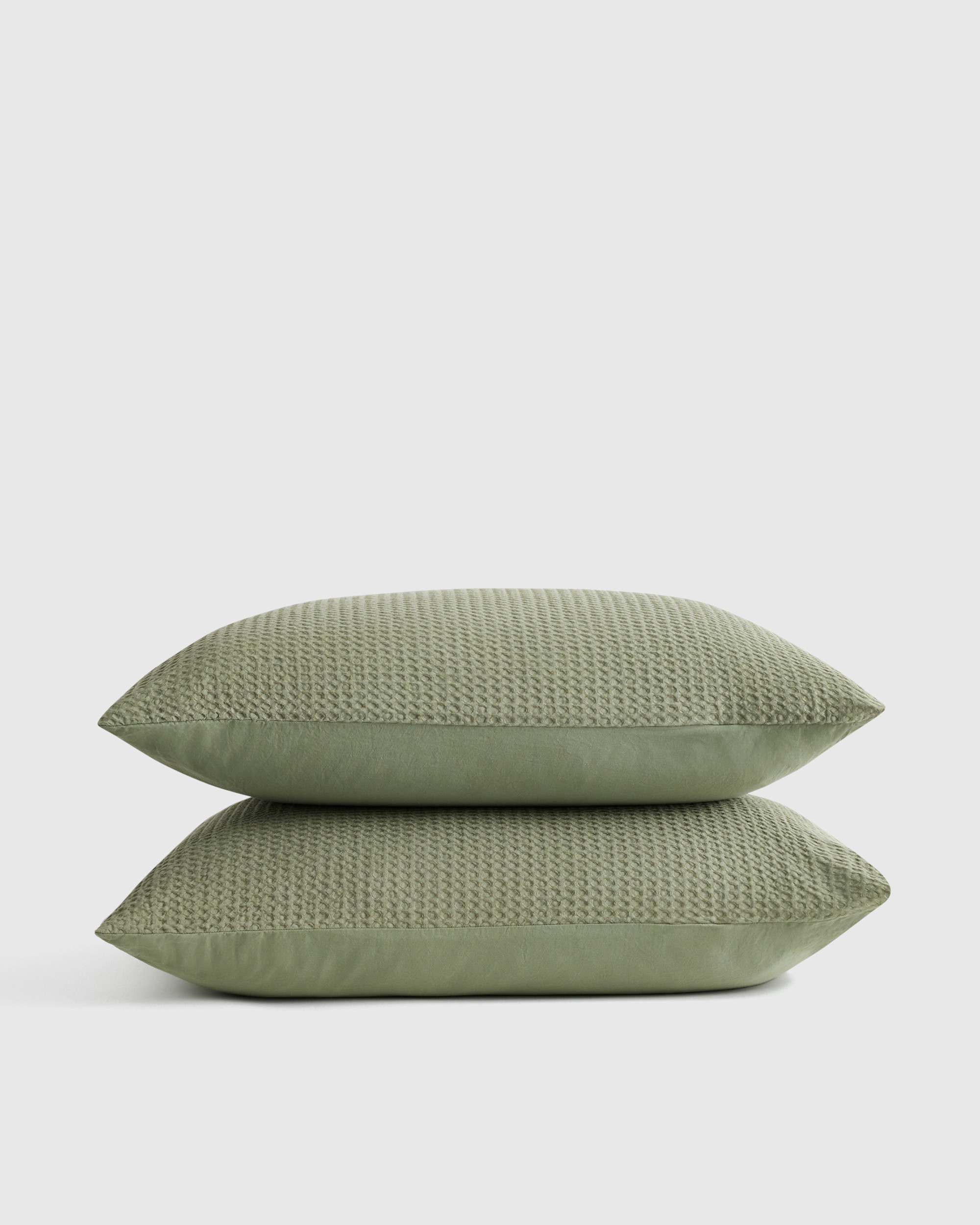 Organic Luxe Honeycomb Sham Set - Olive, King