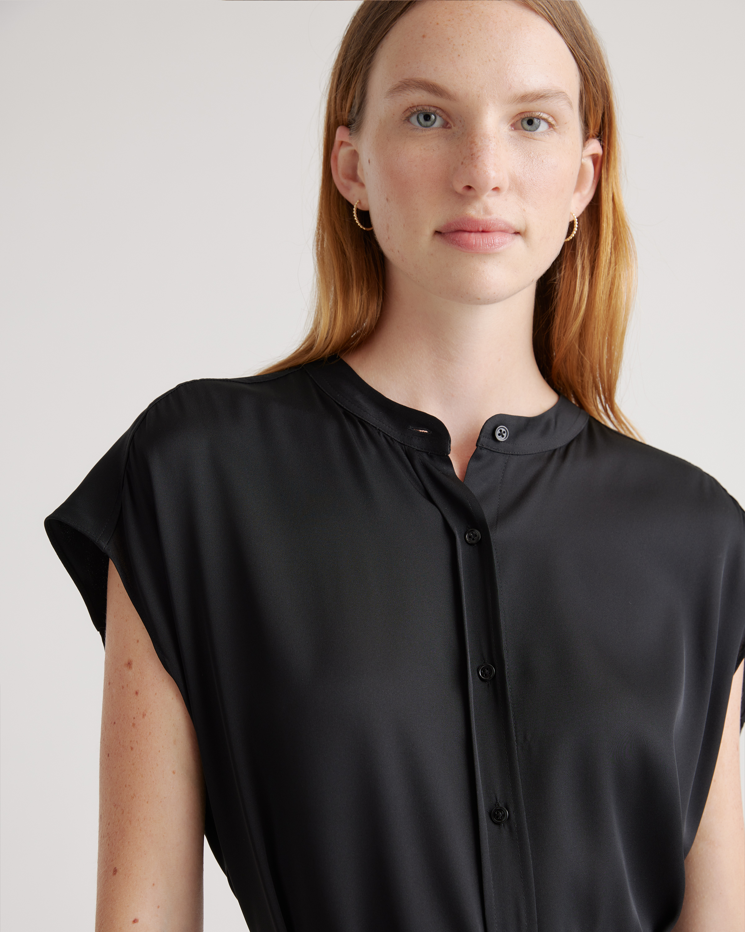 knee length dresses for ladies The Supima® Cotton Midi Shirt Dress main image 1