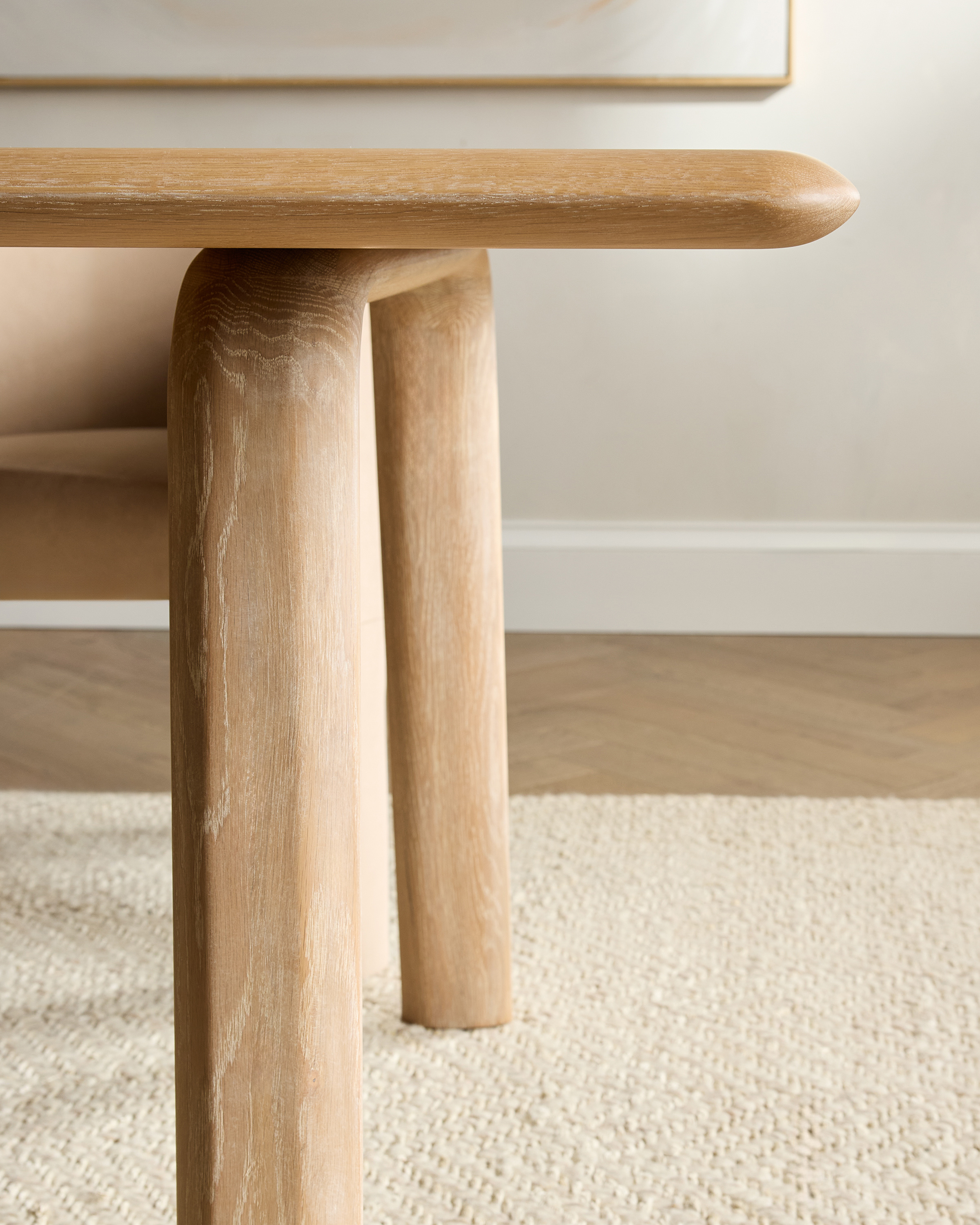 Solid Wood Dining Table with Rounded Legs - thumbnail 7