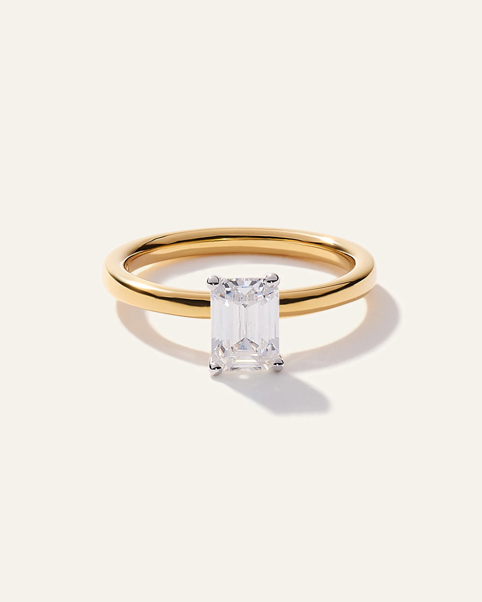 Lab Grown Diamond Emerald Comfort Fit Engagement Ring
