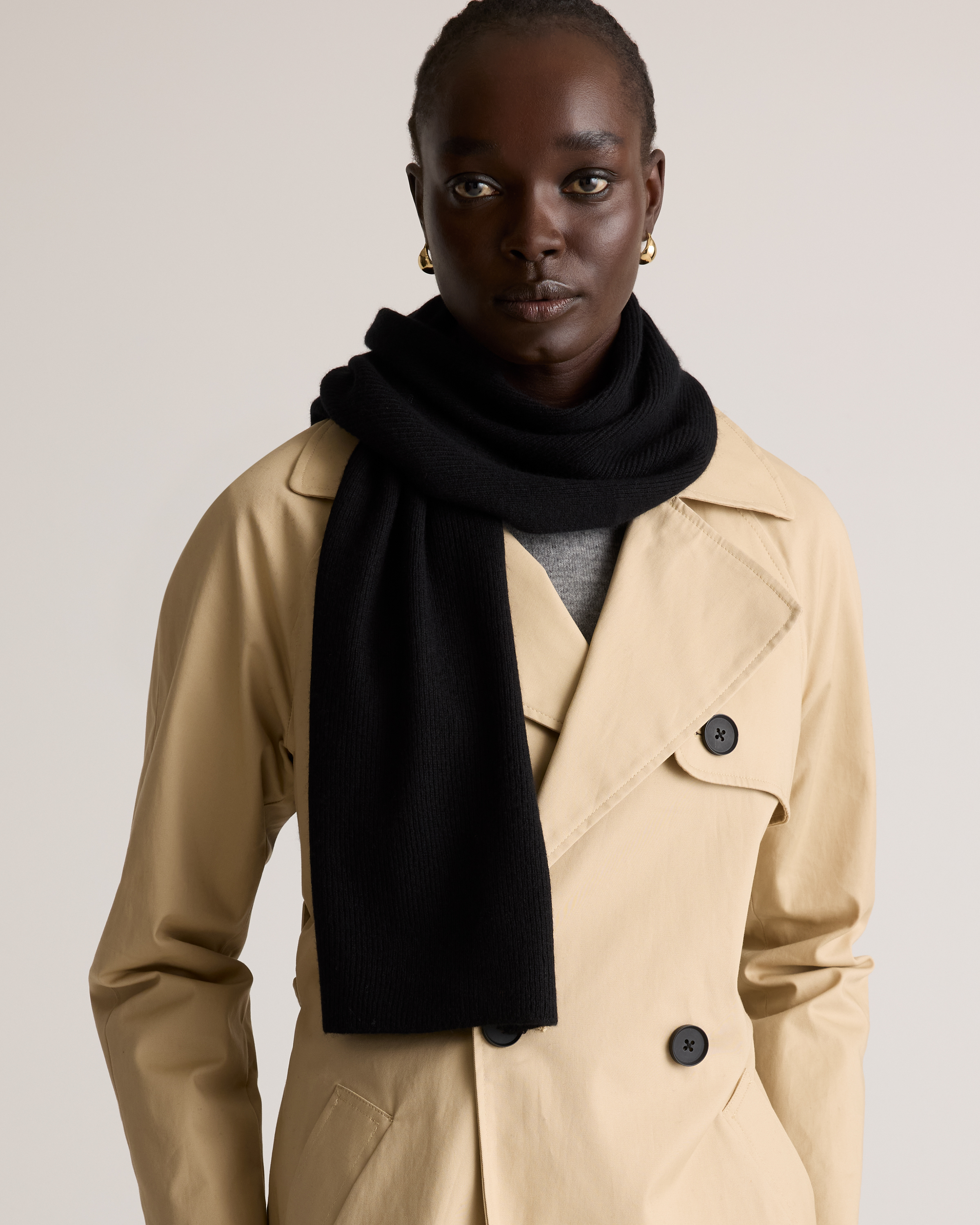 Black Mongolian Cashmere Scarf