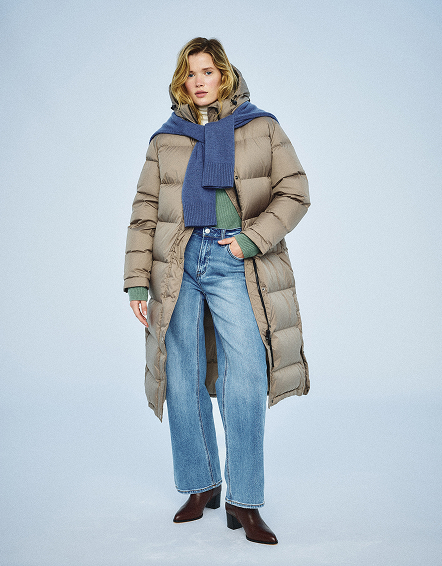 Morel Grey Responsible Down Long Puffer Jacket 