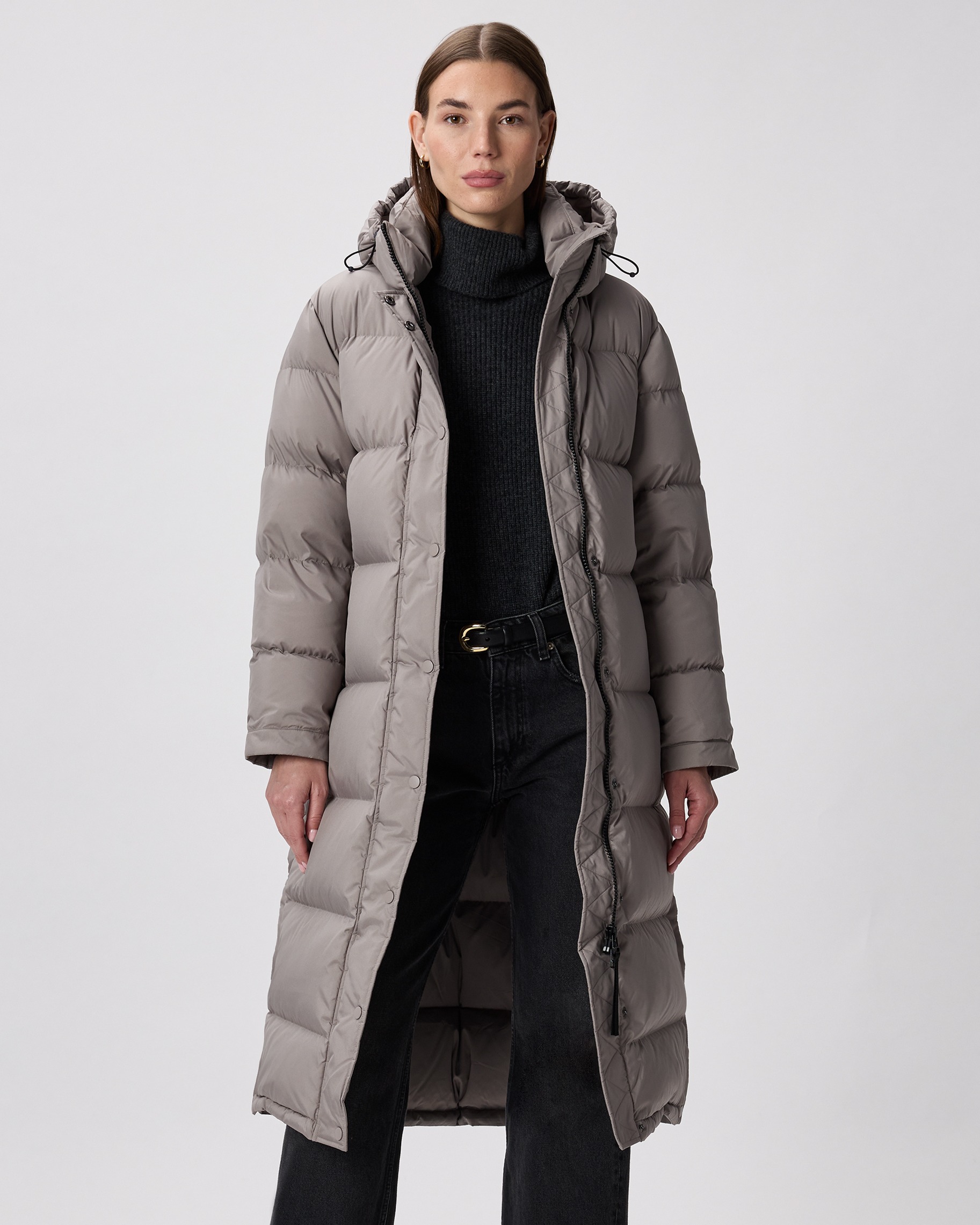 Morel Grey Responsible Down Long Puffer Jacket 