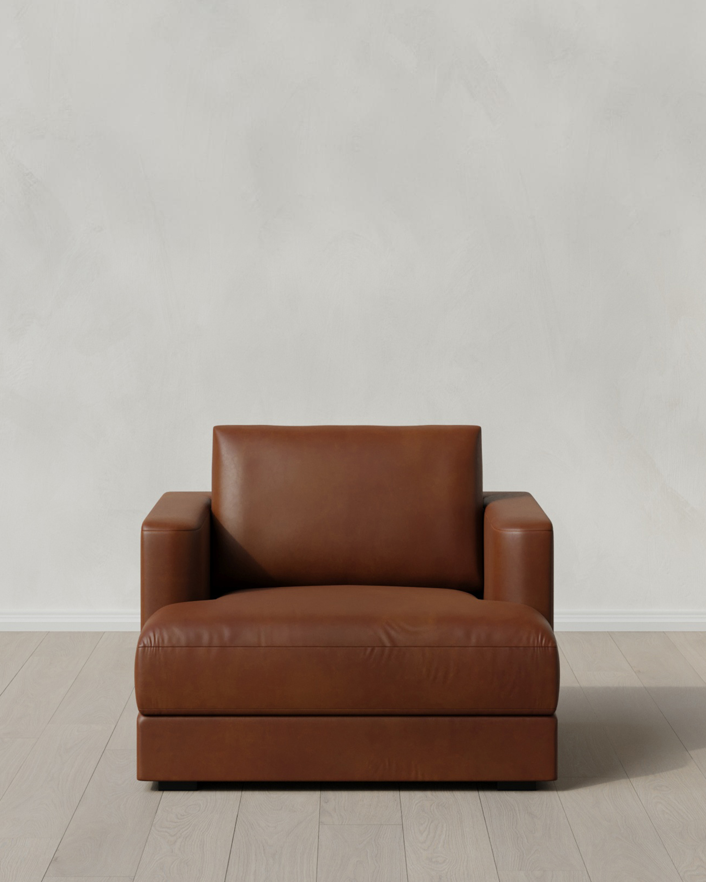 Espresso Sierra Curved Arm Accent Chair in Leather