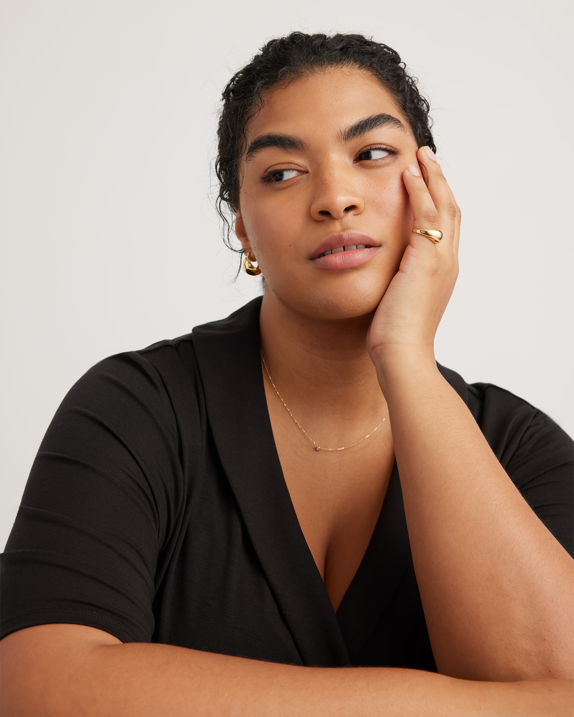 Tencel Jersey Midi Wrap Dress - Plus Size