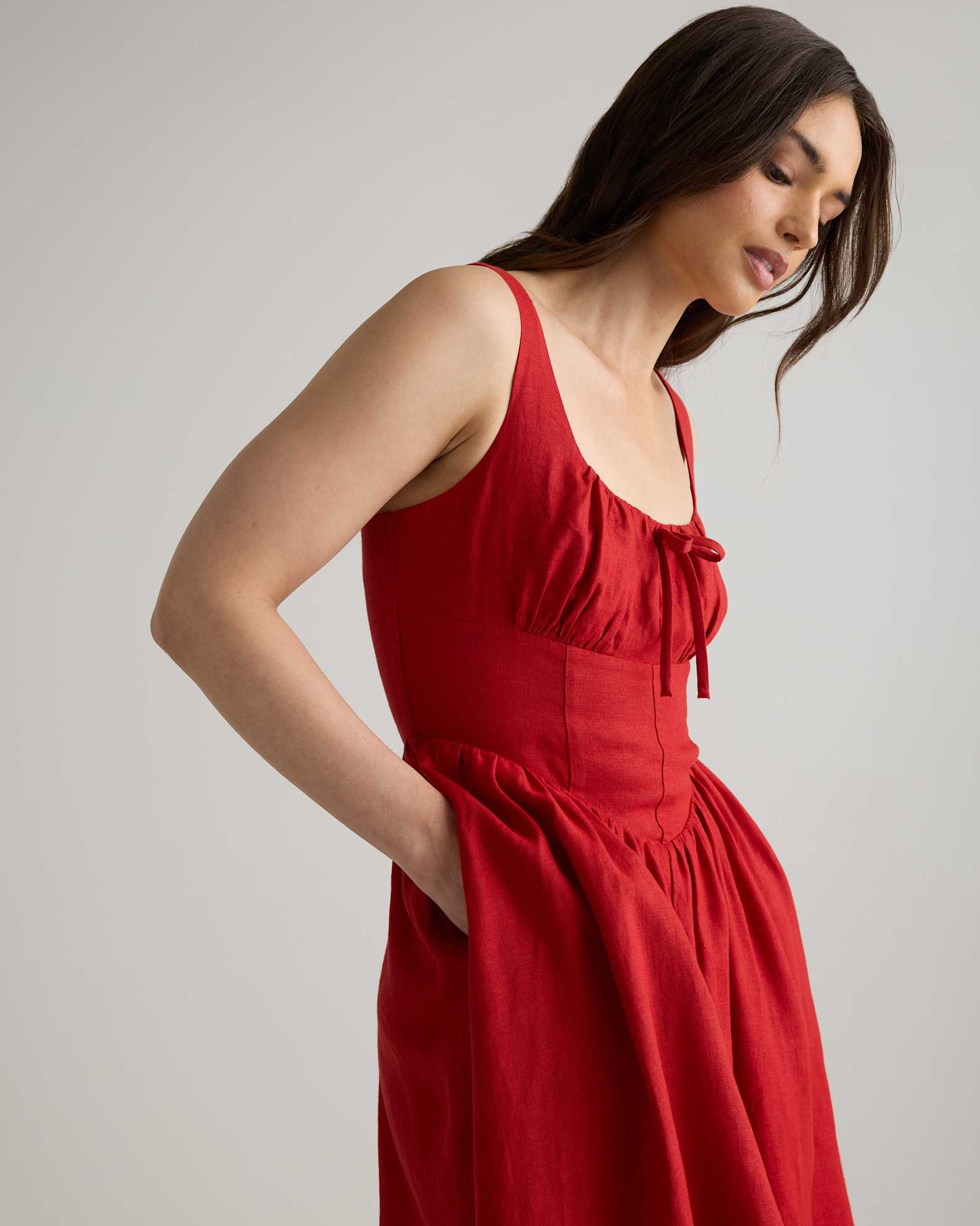 100% European Linen Corset Midi Dress in Chile 100% European Linen Corset Midi Dress in Chile