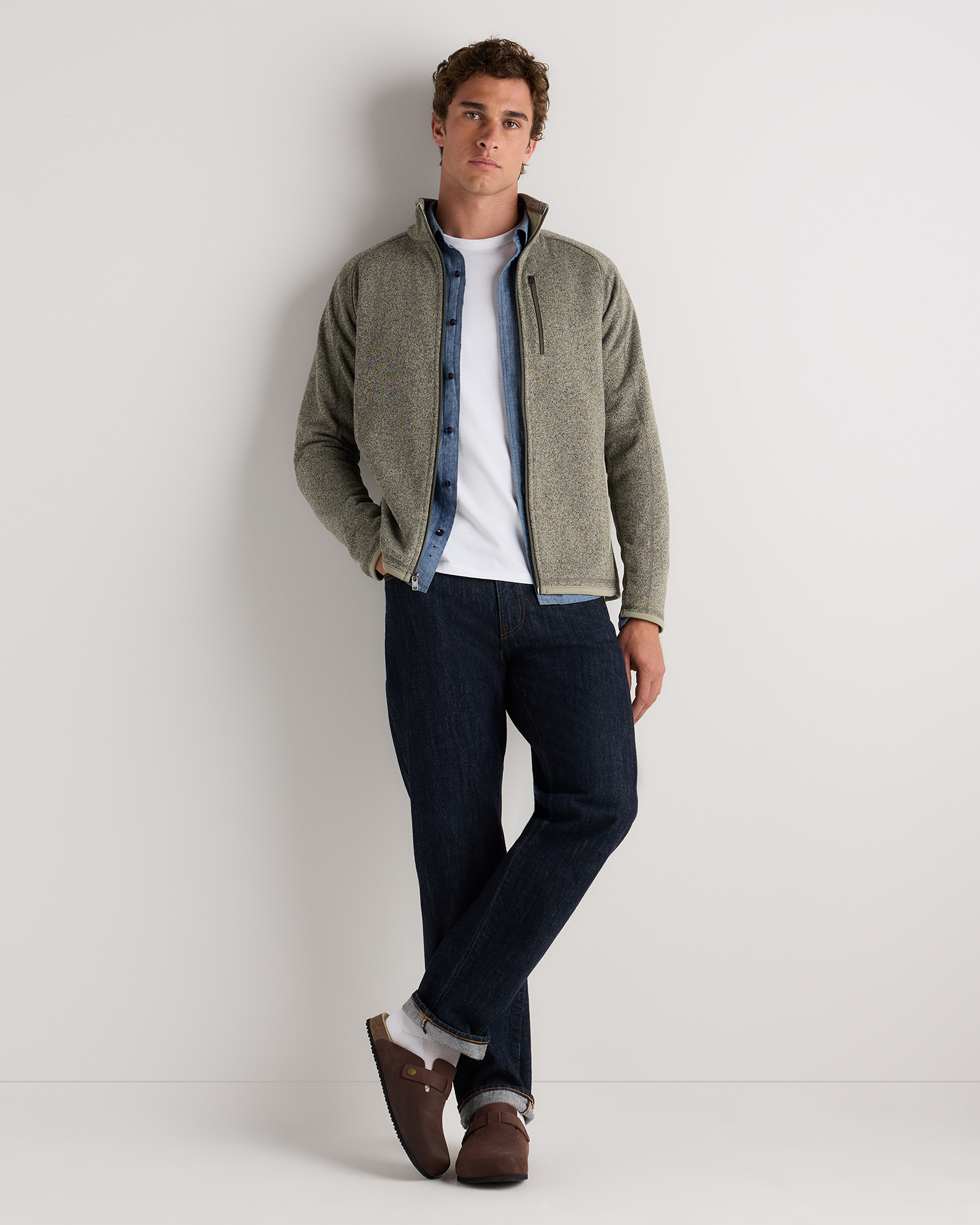 Sweater-Knit Fleece Full-Zip Jacket