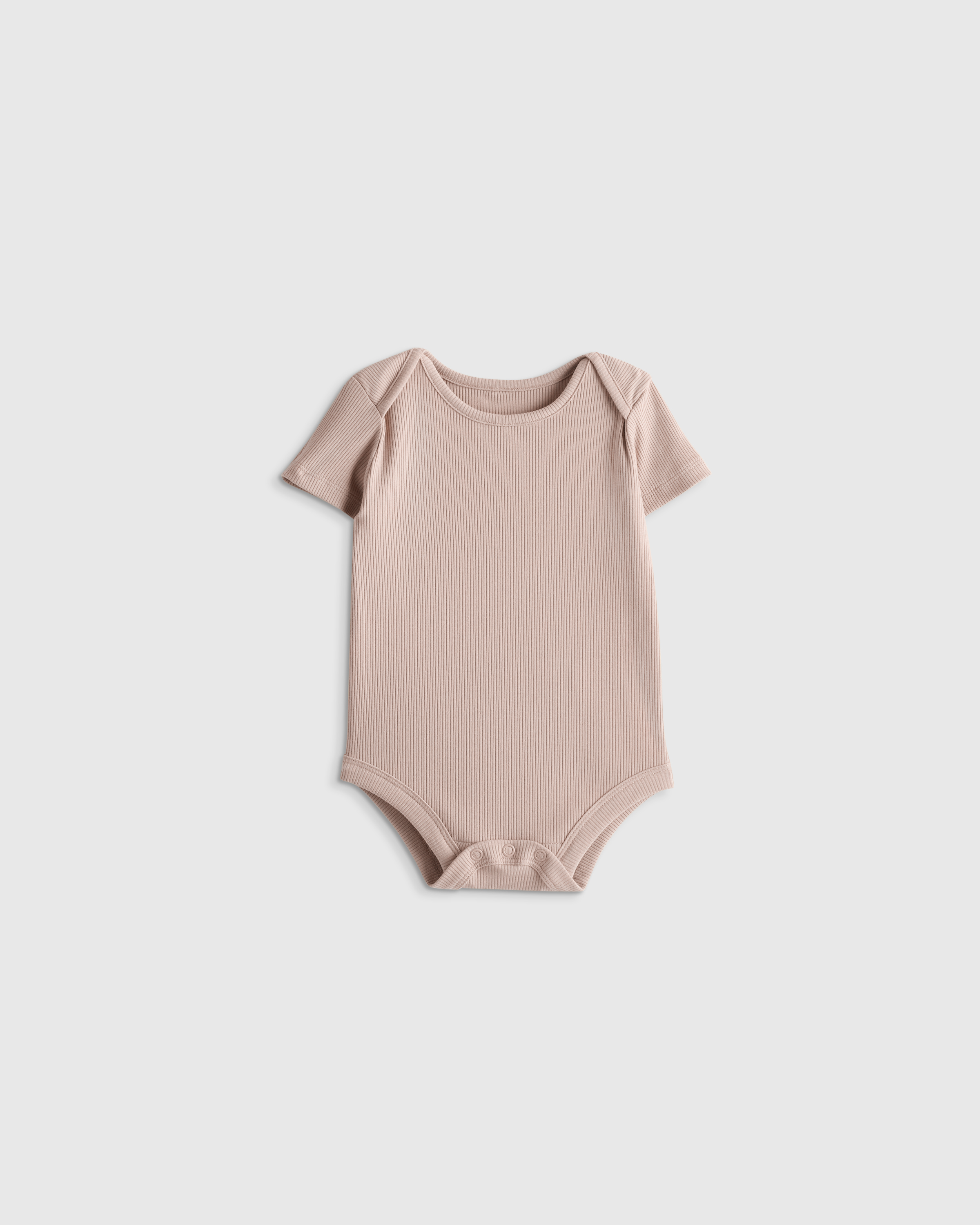 Quince Softest Rib Short Sleeve Bodysuit In Neutral