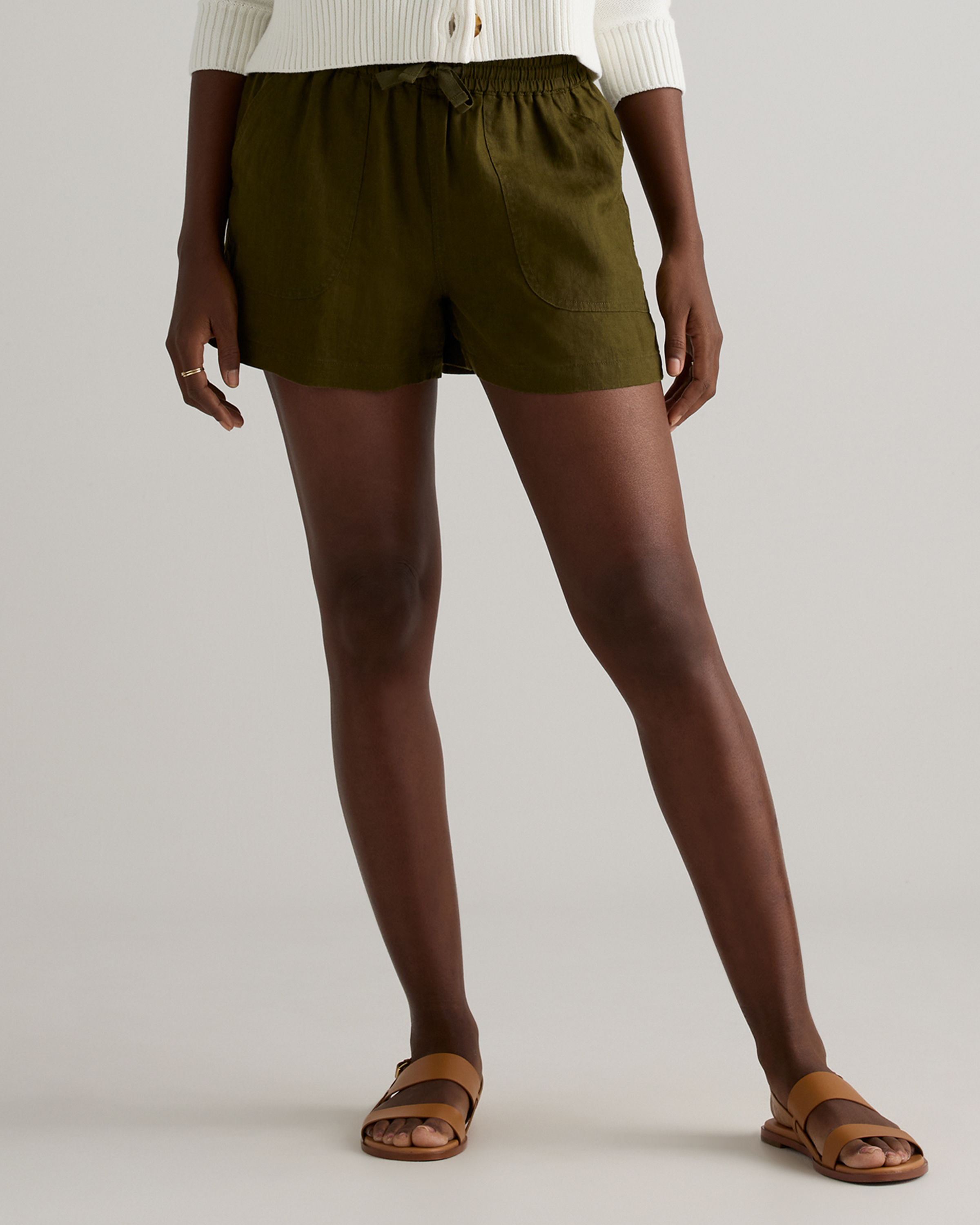 【2plan】Bernice Linen Bermuda Pants 2plan】Bernice Linen Bermuda Pants Cotton Linen Shorts