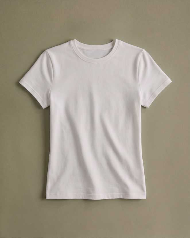 Stretch Cotton Jersey Fitted T-Shirt