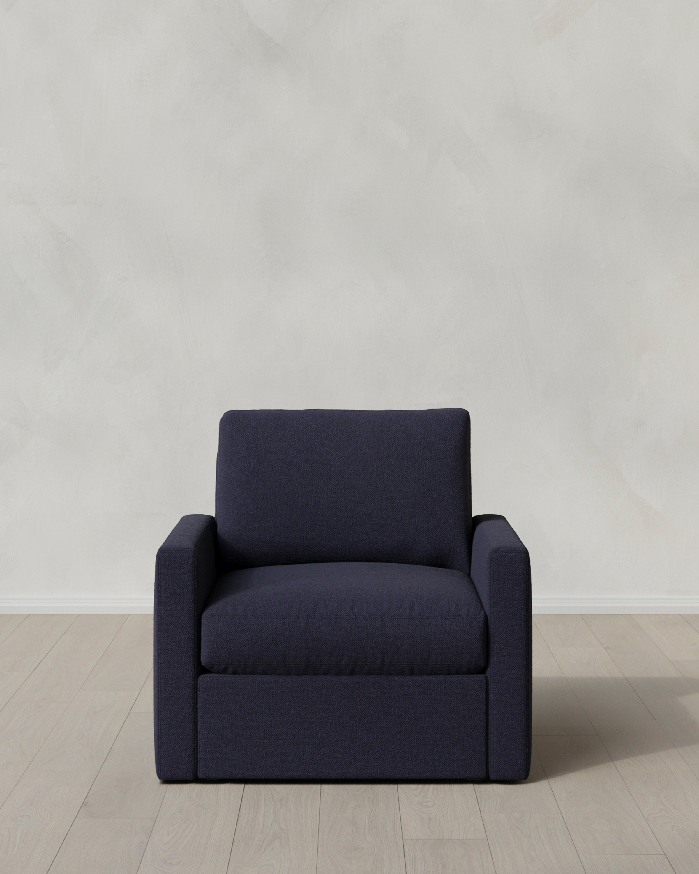 Brennan Performance Basketweave Swivel Chair in Navy