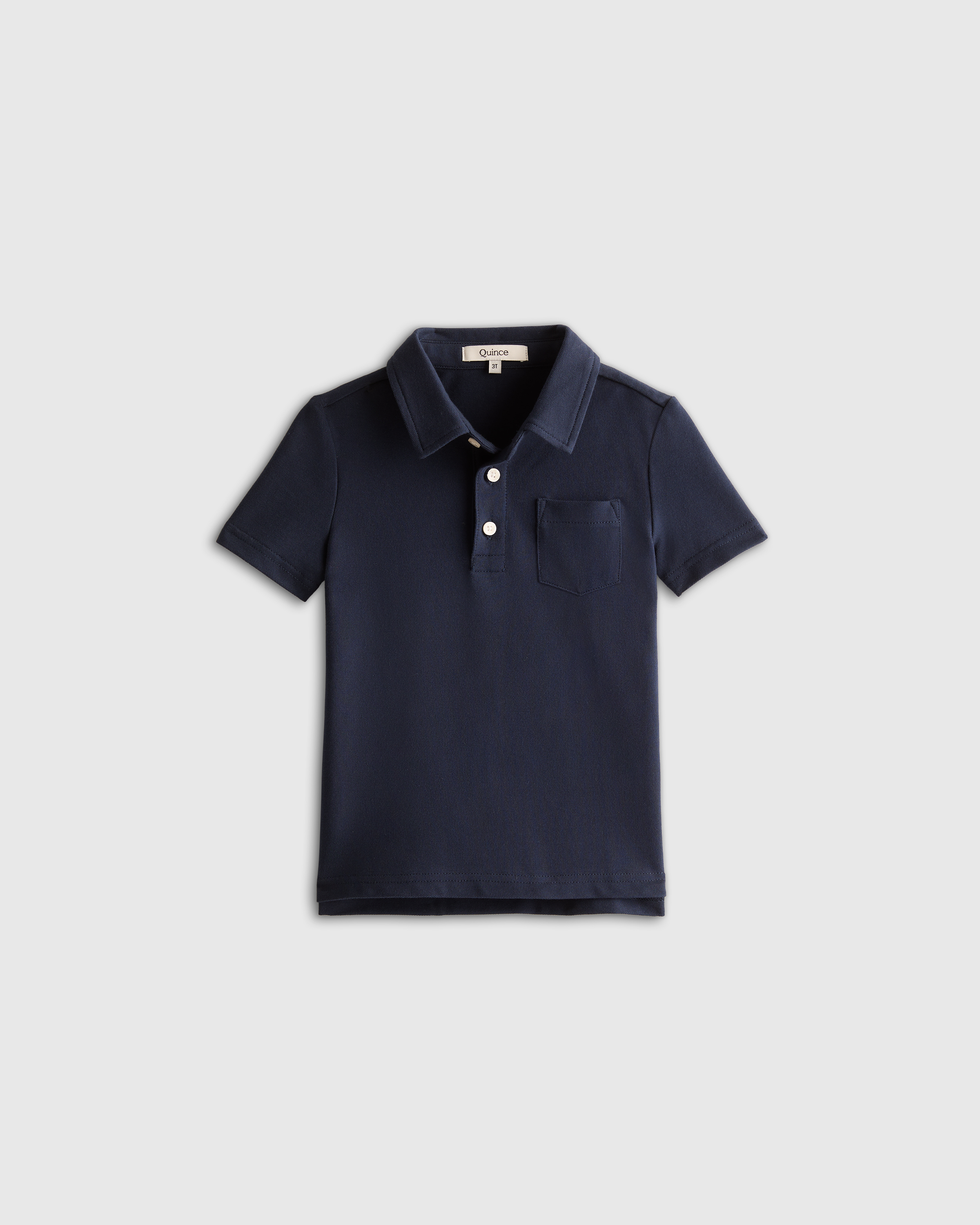 Navy Organic Cotton Short Sleeve Pique Polo 