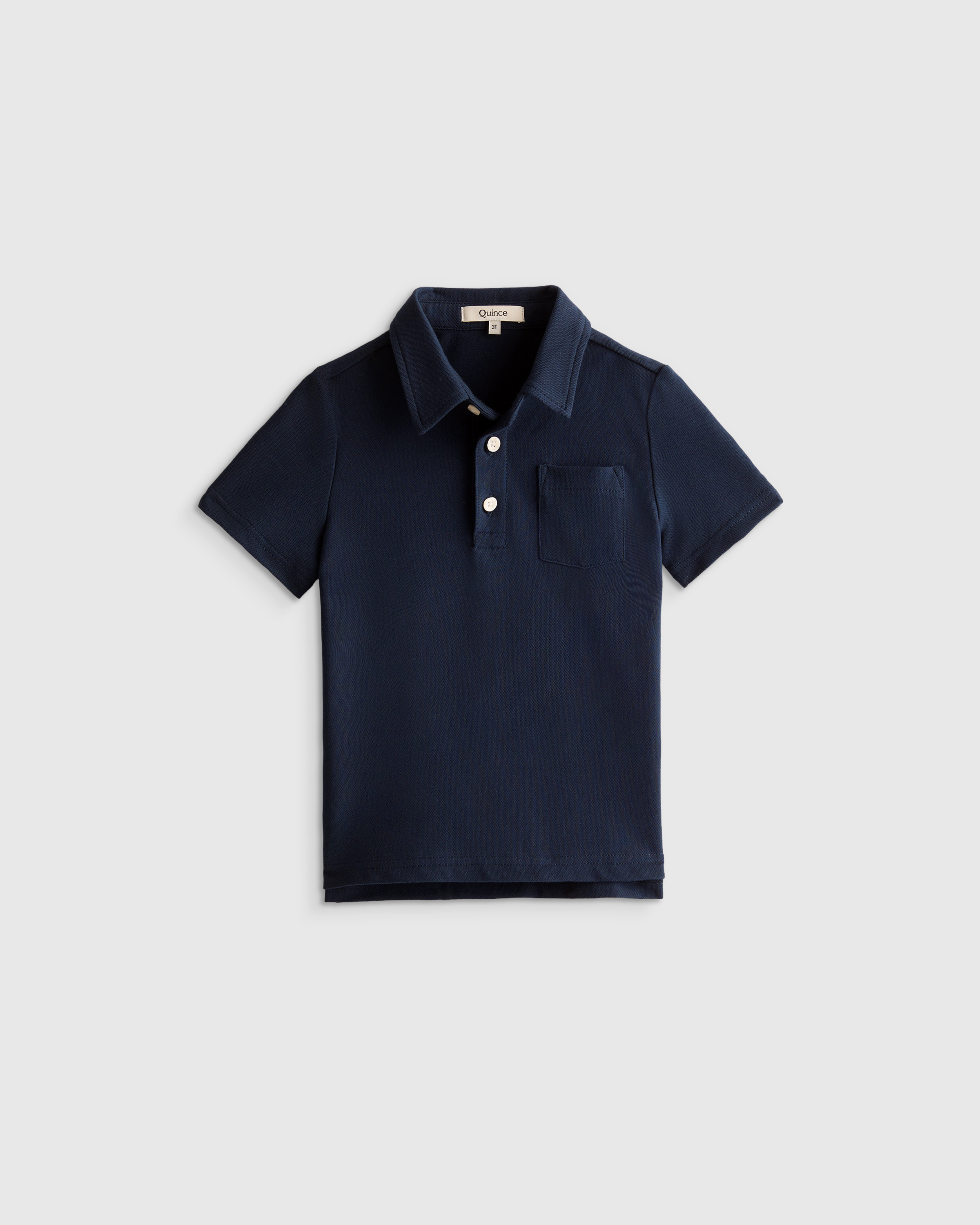 Navy Organic Cotton Short Sleeve Pique Polo 
