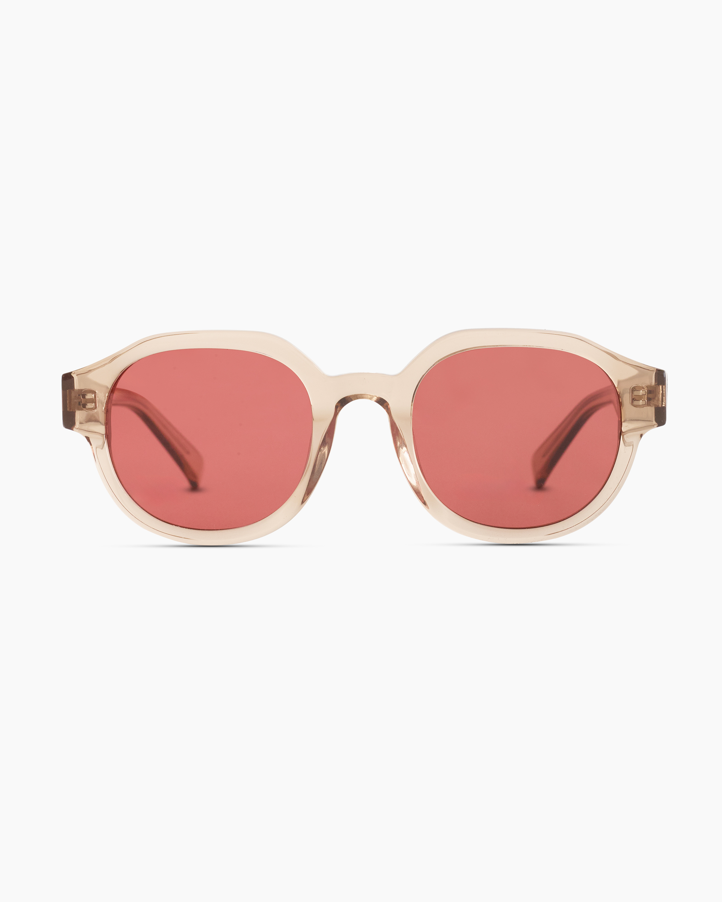 Clear Taupe with Pink lens Reagan Polarized Acetate Sunglasses