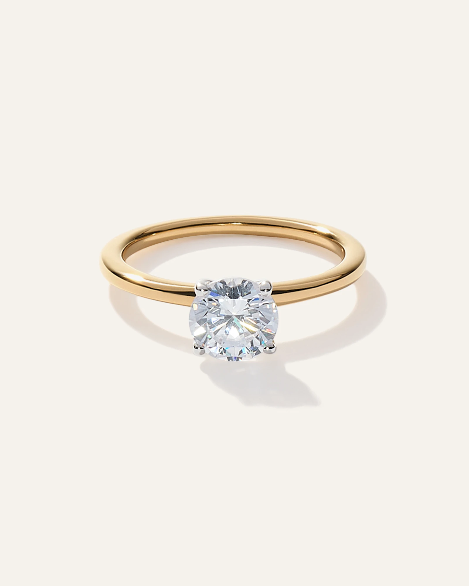 Lab Grown Diamond Round Petite Classic Engagement Ring
