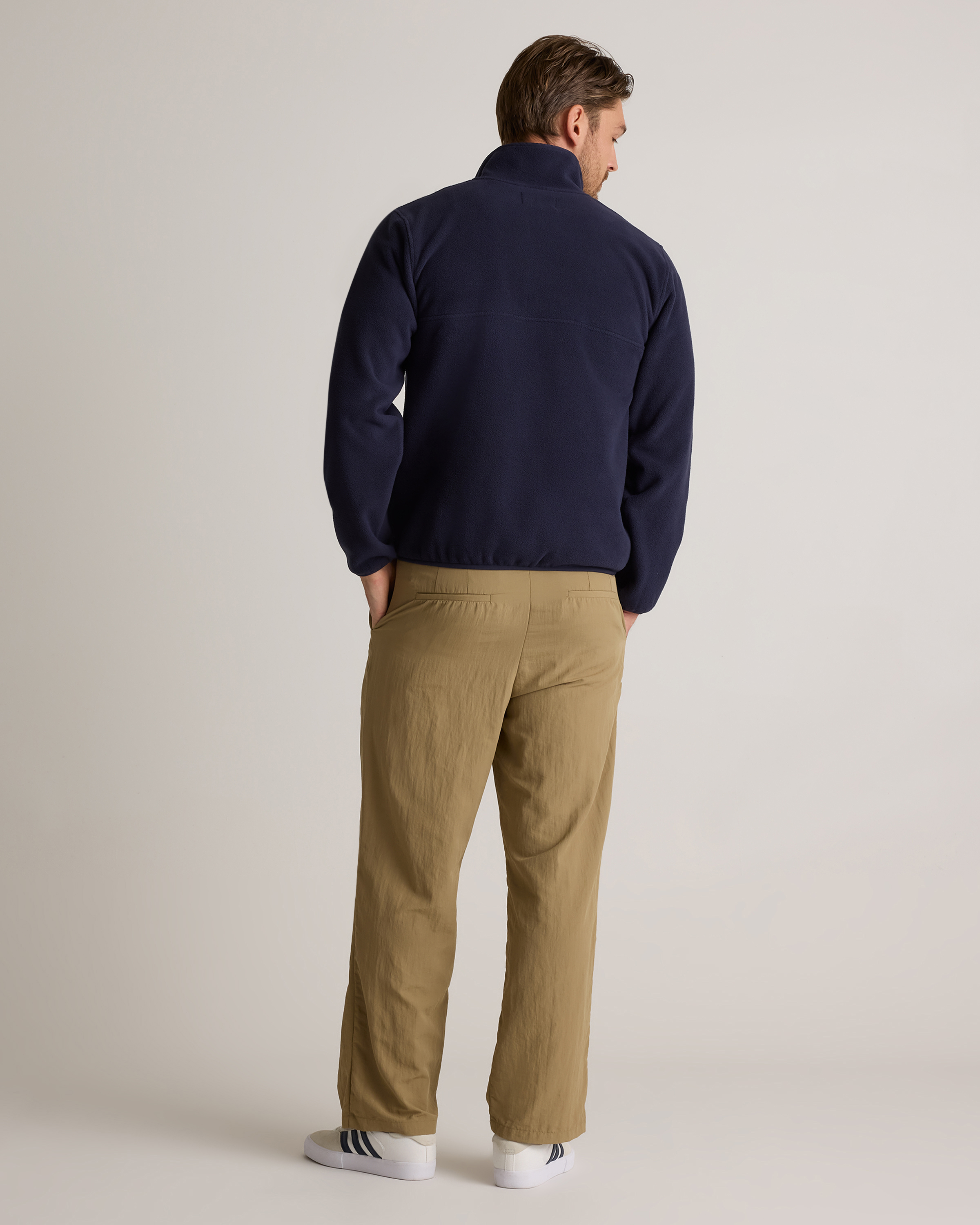 Polar Fleece Snap Pullover in Deep Navy