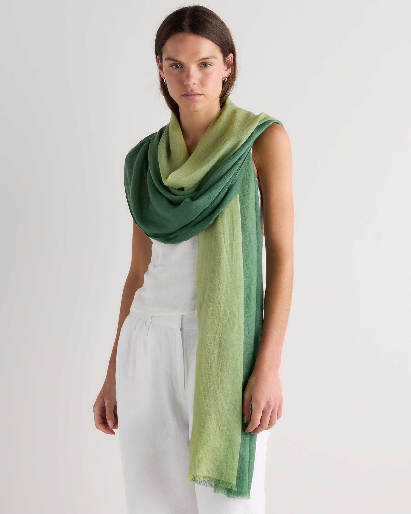 Featherweight Merino Wool Dip-Dye Scarf - thumbnail 6