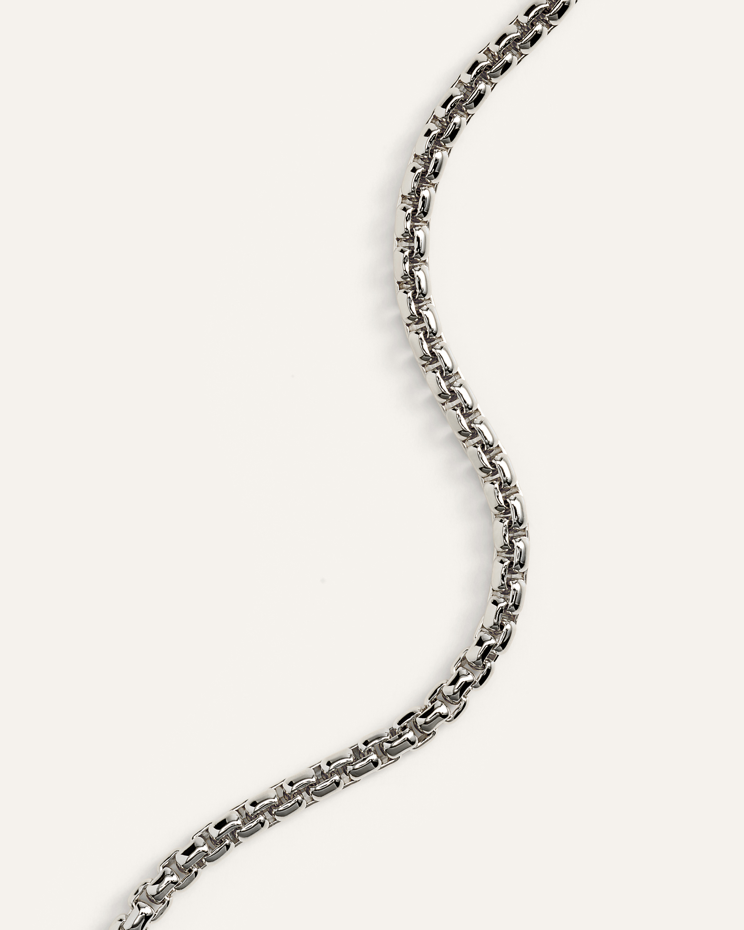 Box Chain Necklace in Sterling Silver