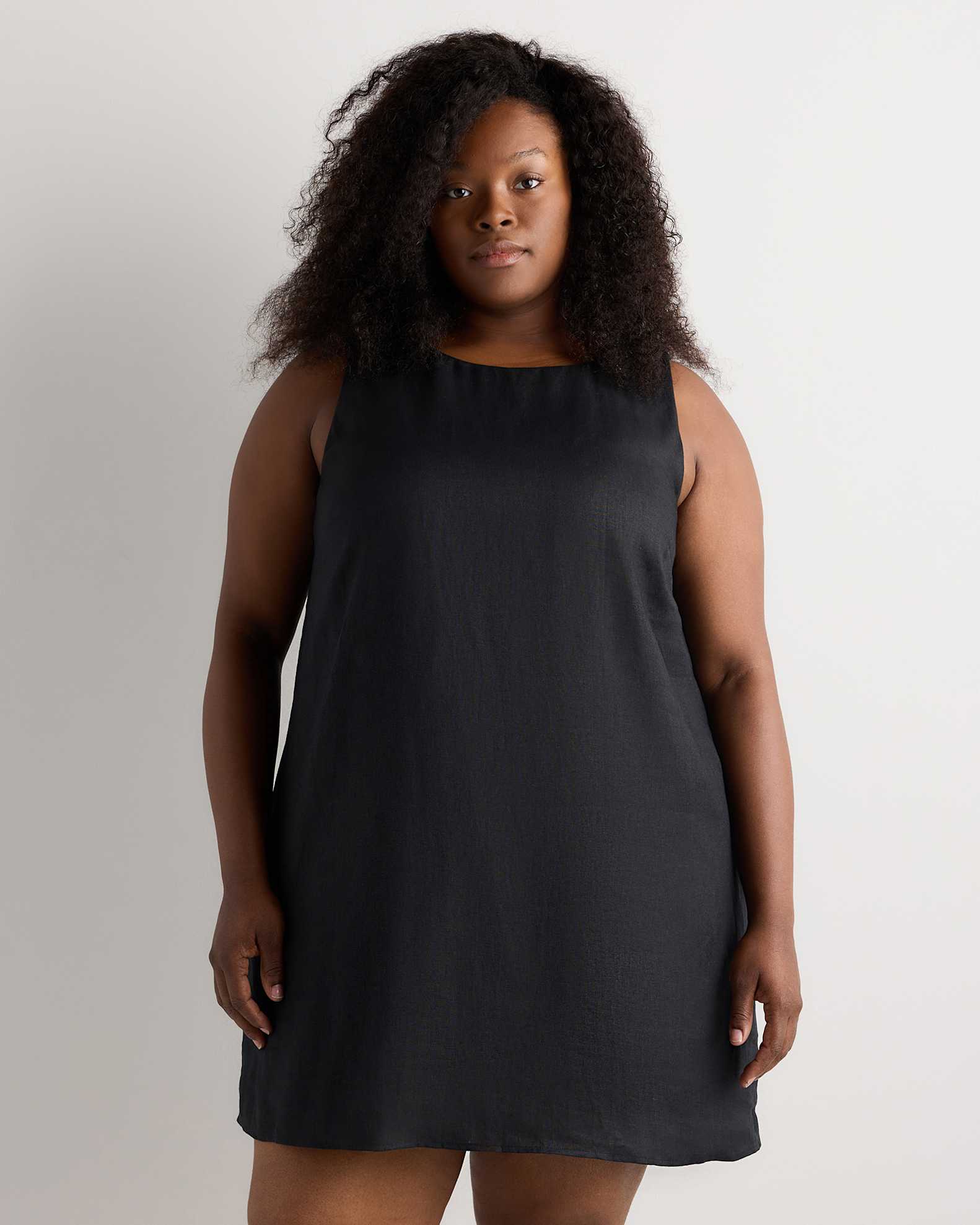 black tank mini dress LNA Women's Seaton Mini Dress, Size Medium, Black, Cotton