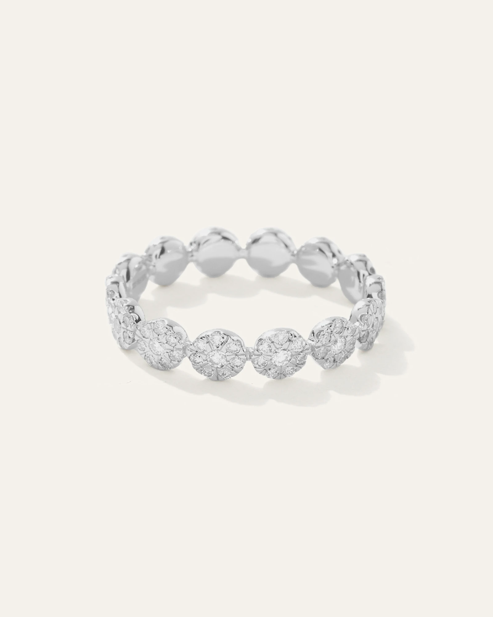 14K Gold Diamond Floral Eternity Band