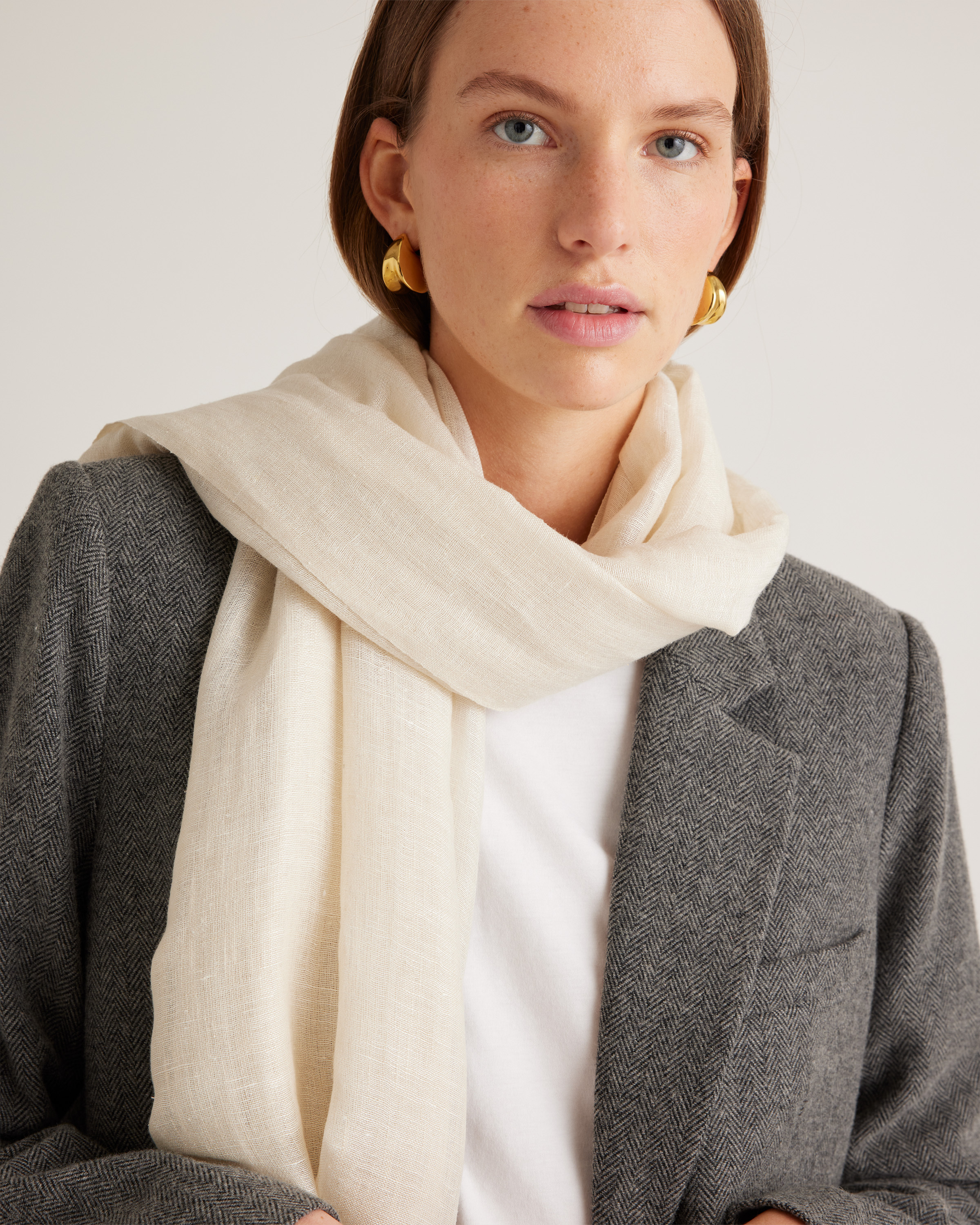 Lightweight Linen Silk Cashmere Scarf - thumbnail 3