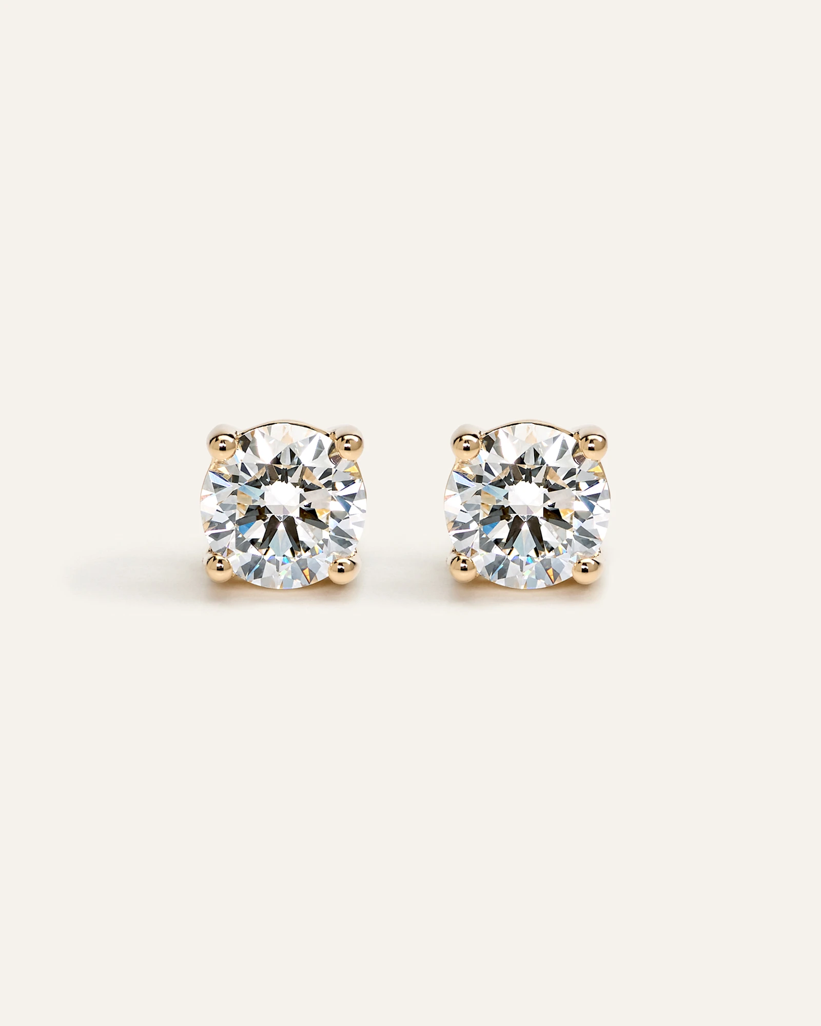 14K Gold Lab Grown Diamond Solitaire Studs