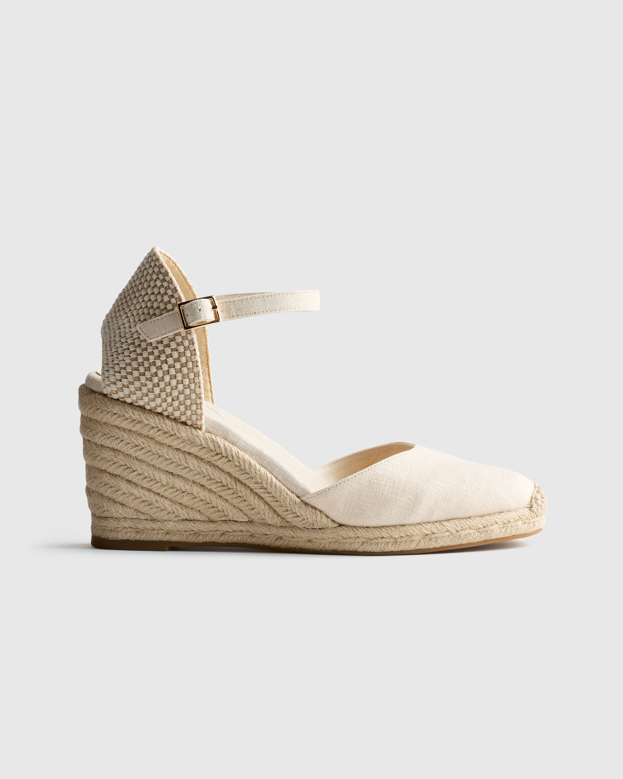 Bone Canvas Espadrille Wedge Sandal