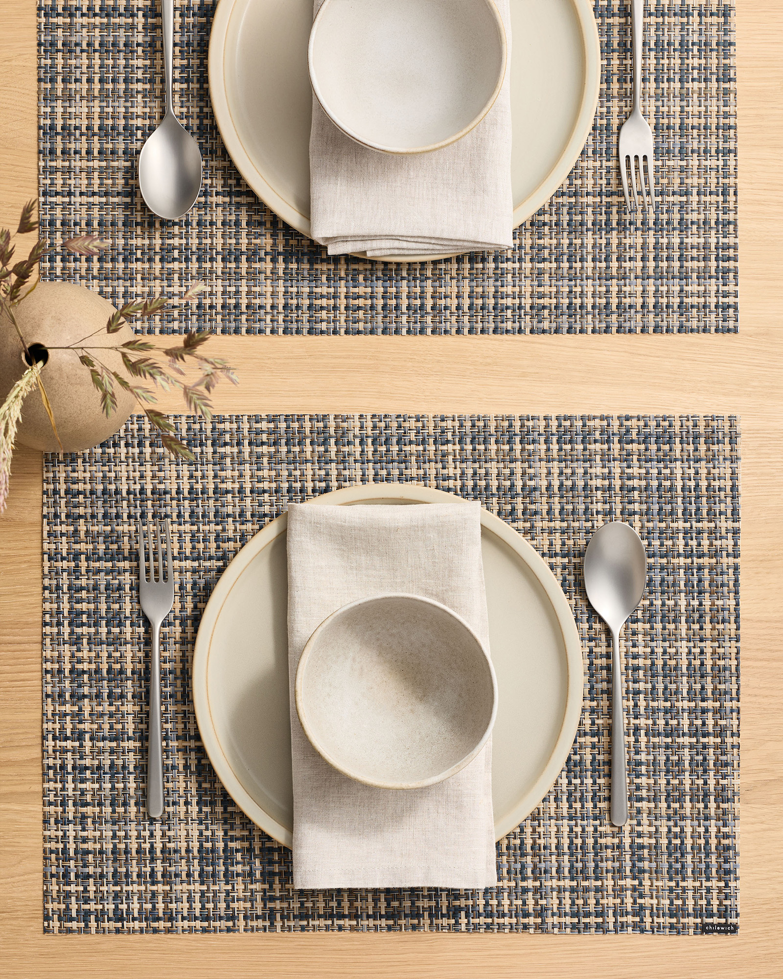 CHILEWICH 36x49 BASKET WEAVE wainut_D　4枚 Chilewich Easy-Care Basketweave Rectangular Placemats, Set of 4 in