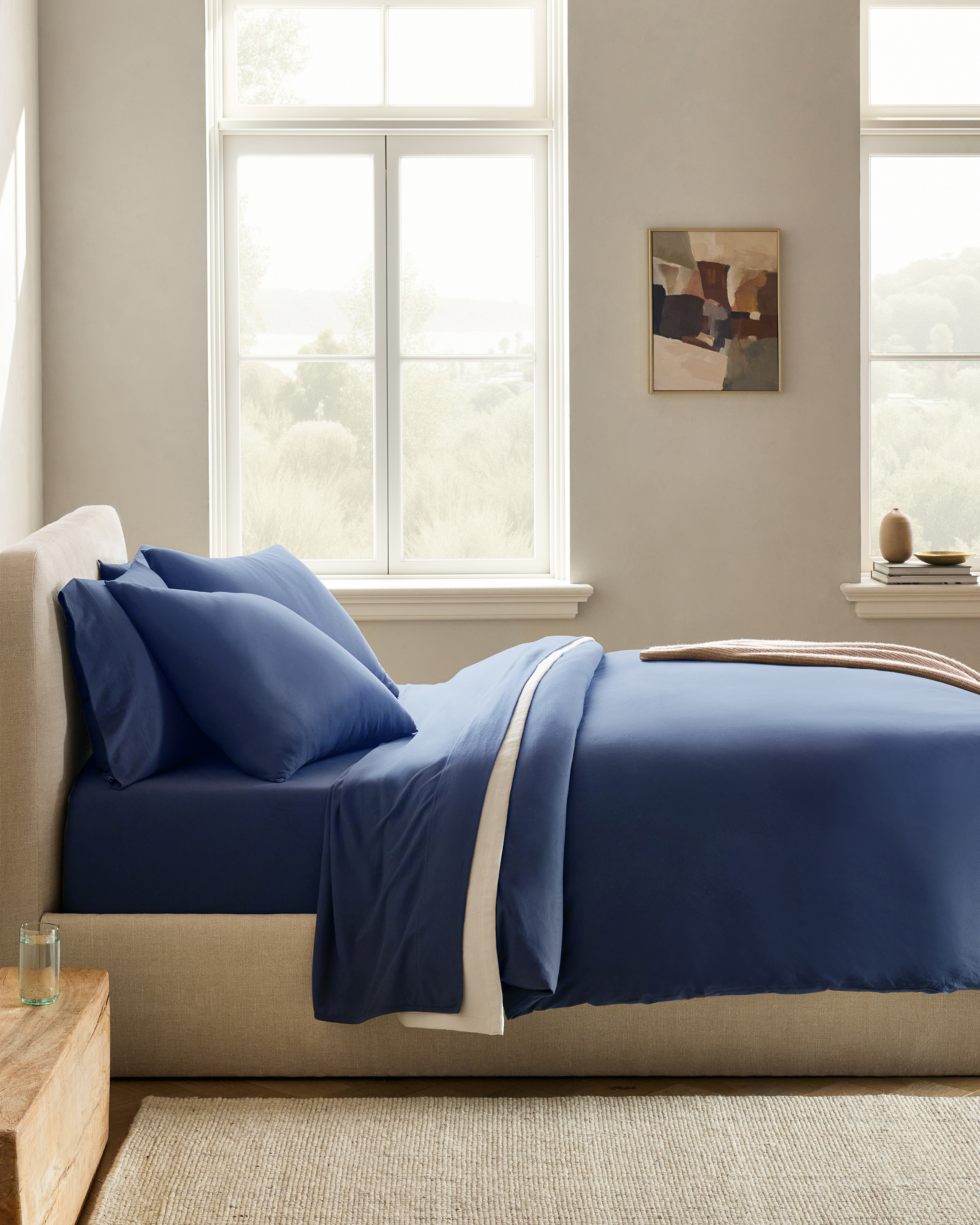 Navy Organic Jersey Duvet Cover