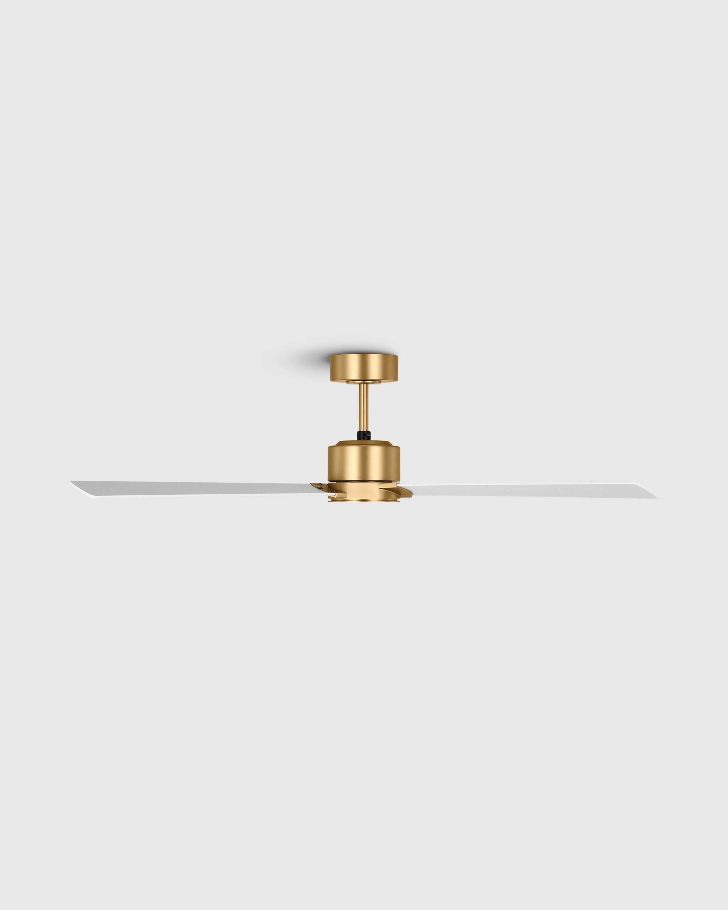 White/Brass Minimalist Wood Blade Ceiling Fan