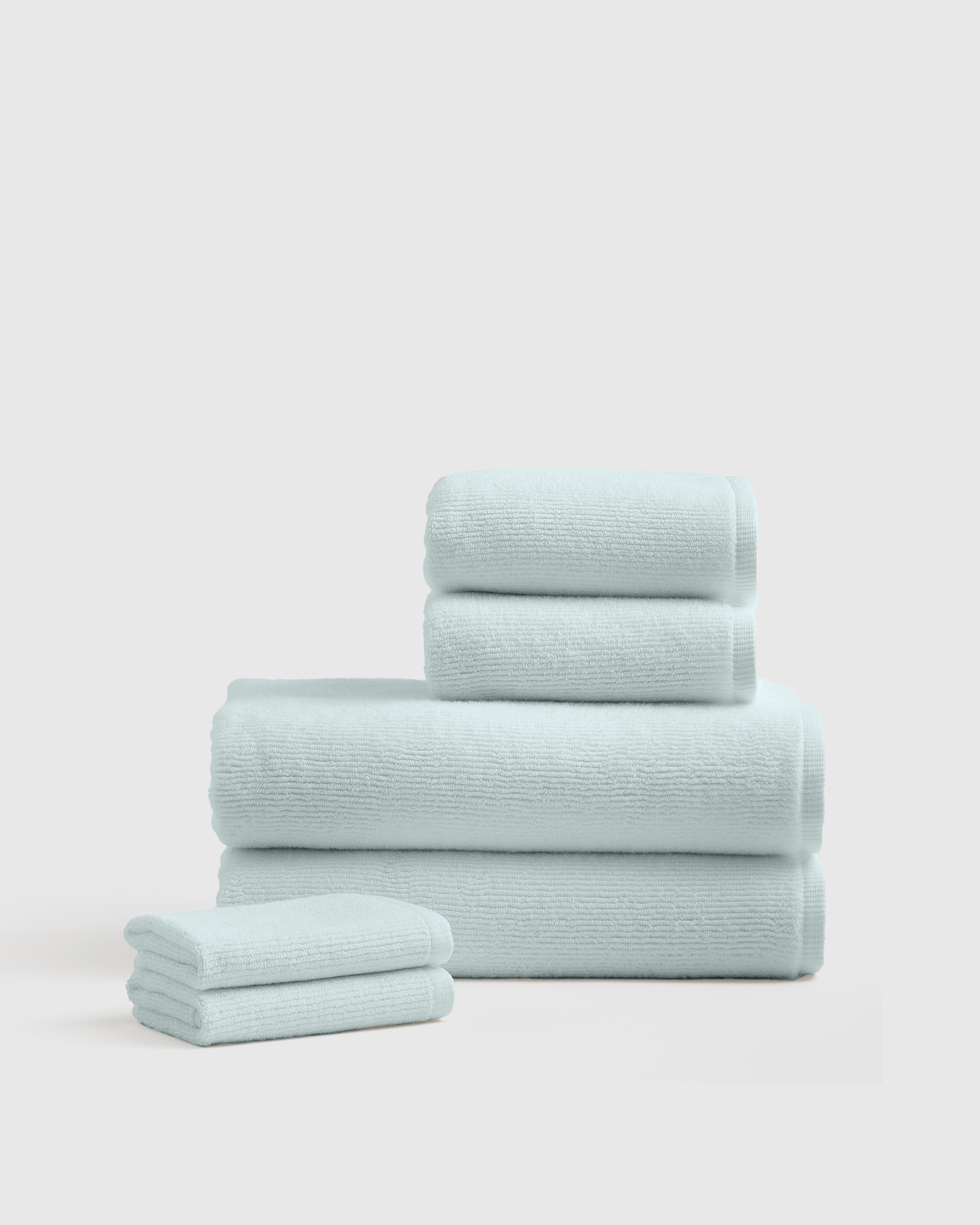 Mist Turkish Ribbed Quick Dry Bath Towel Bundle