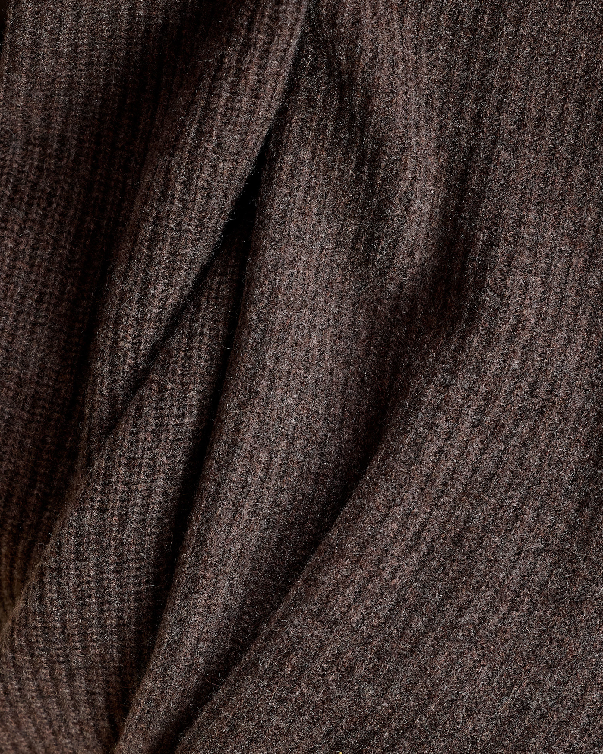Ribbed Knit Cashmere Throw - Heather Truffle Brown
