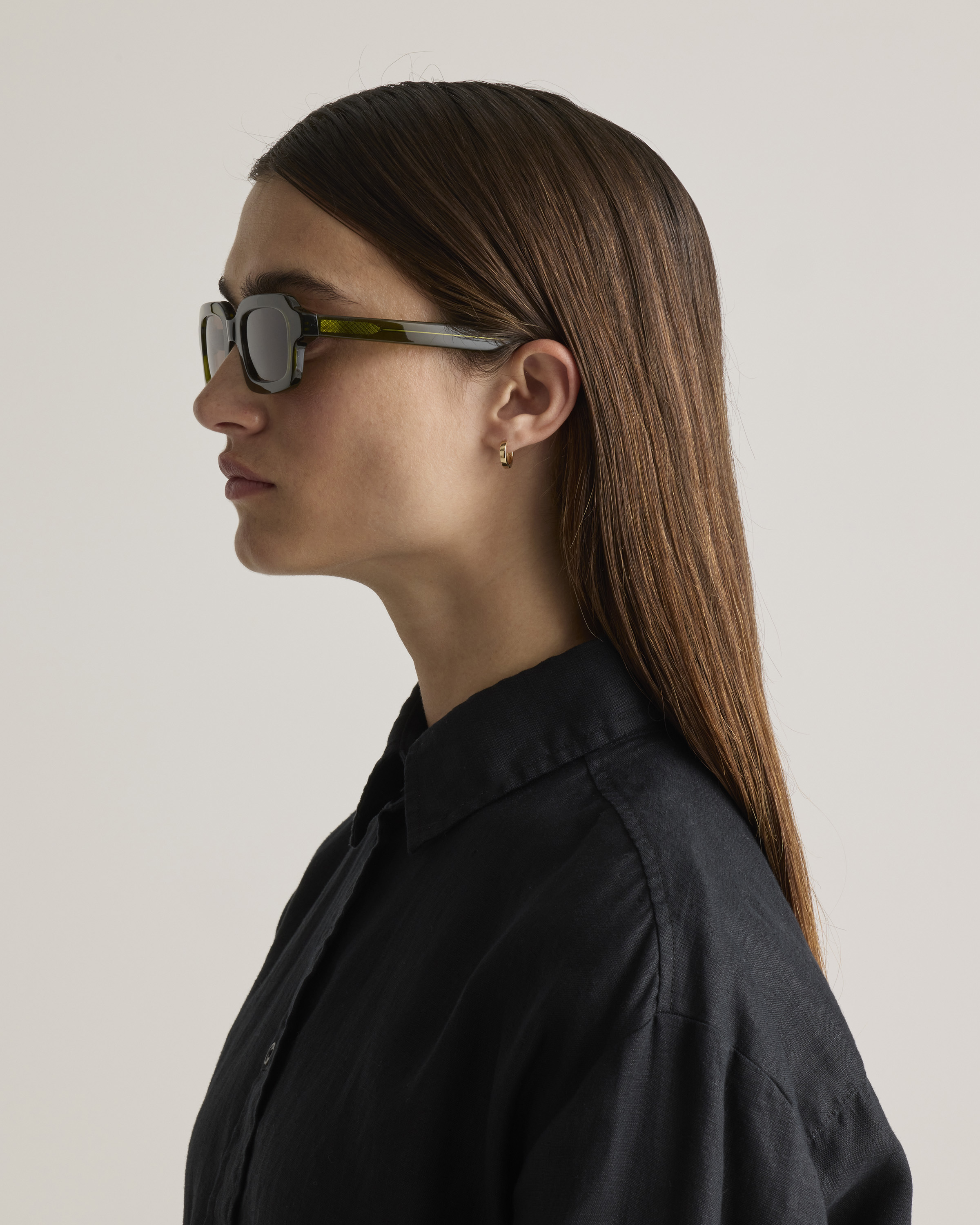 Fiji Polarized Acetate Sunglasses in Moss with Brown lens display picture 1