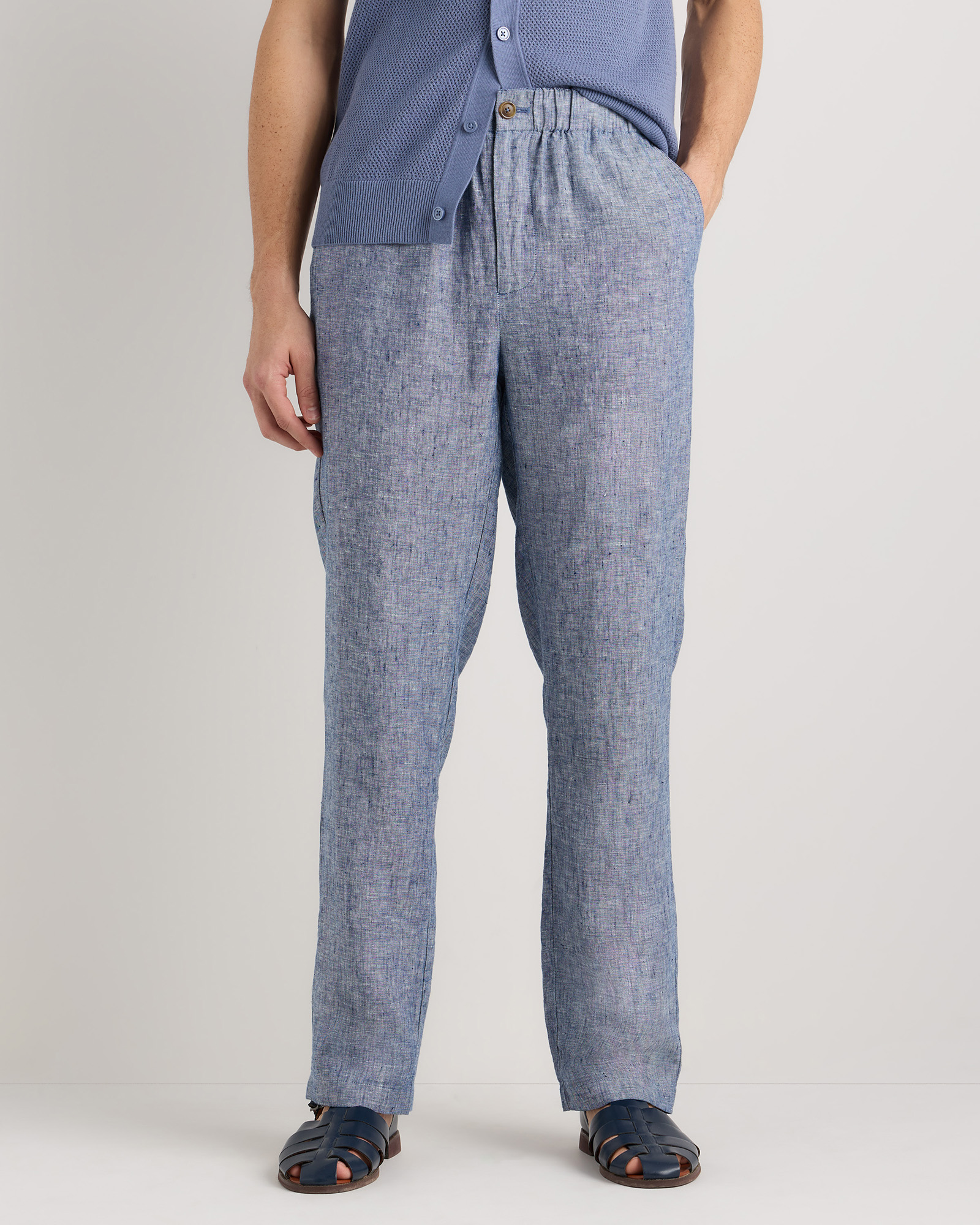 Chambray Blue 100% European Linen Pants