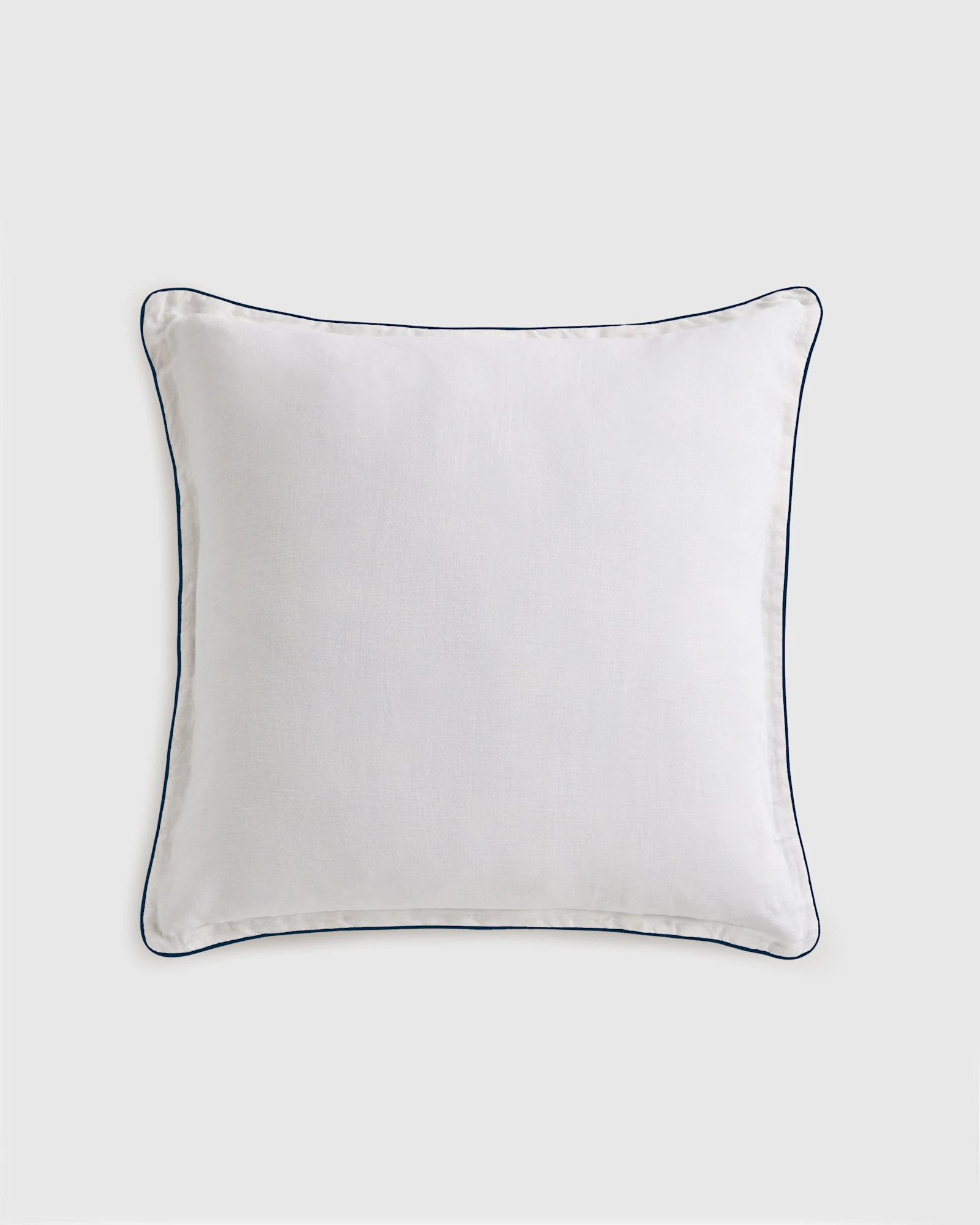 European Linen Piped Euro Sham - White/Toffee, Euro
