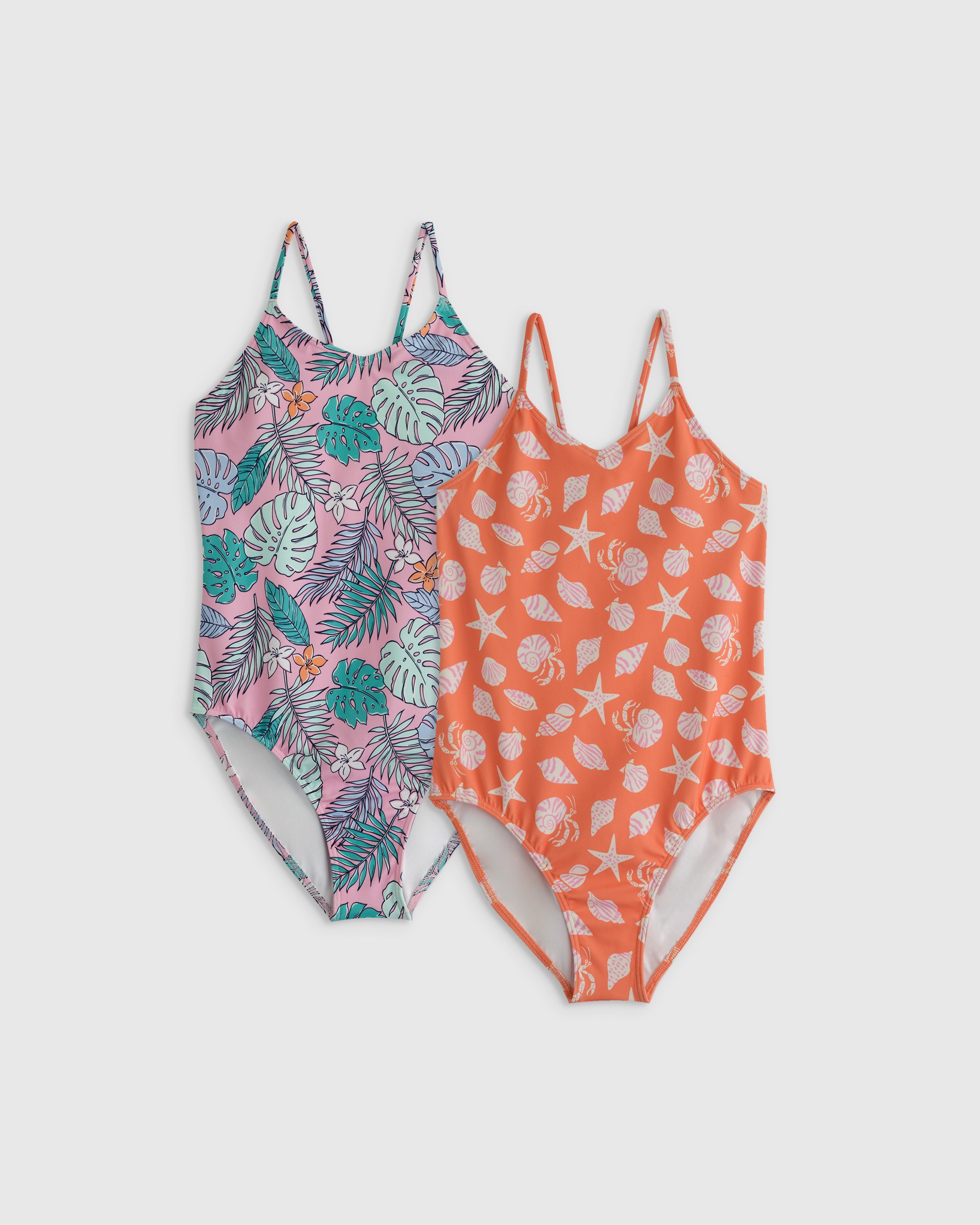 Shells/Palms Sunsafe One-Piece Swimsuit 2-Pack