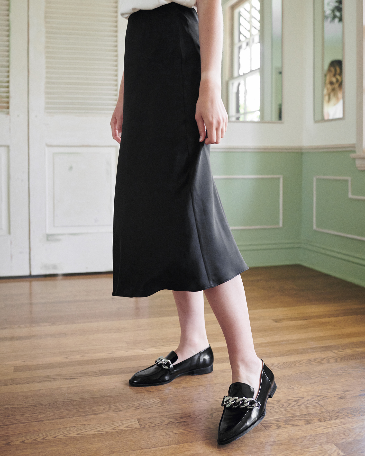 【Pehrt】Ribbon's Dream Silk Slip Skirt 100% Washable Silk Skirt